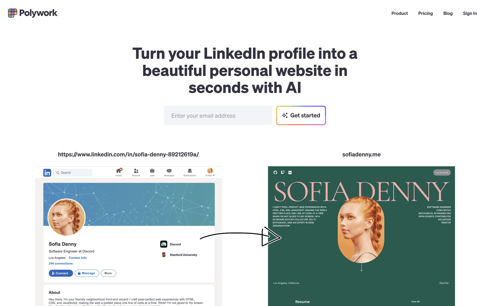 Polywork Web Social Networking interface screenshot 1