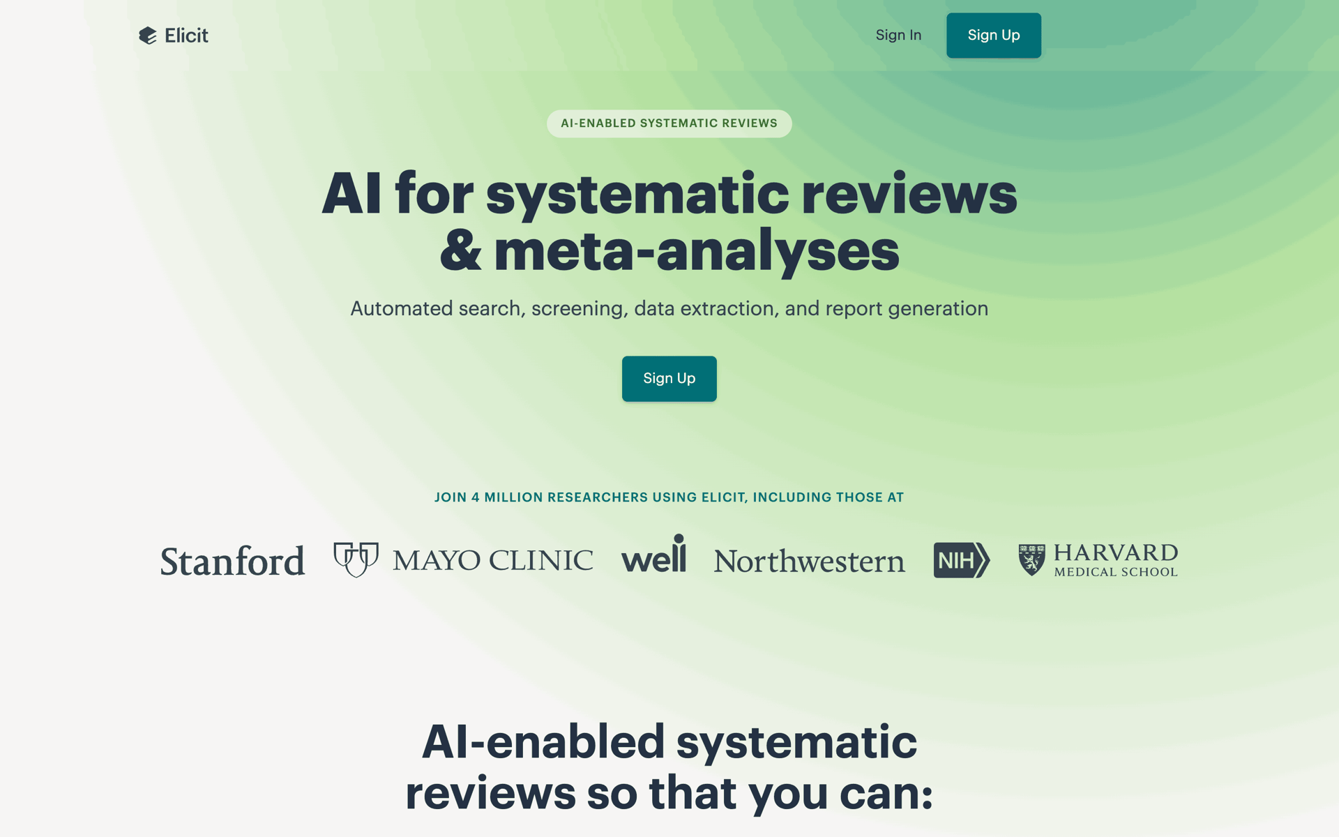 Elicit Web AI interface screenshot 22