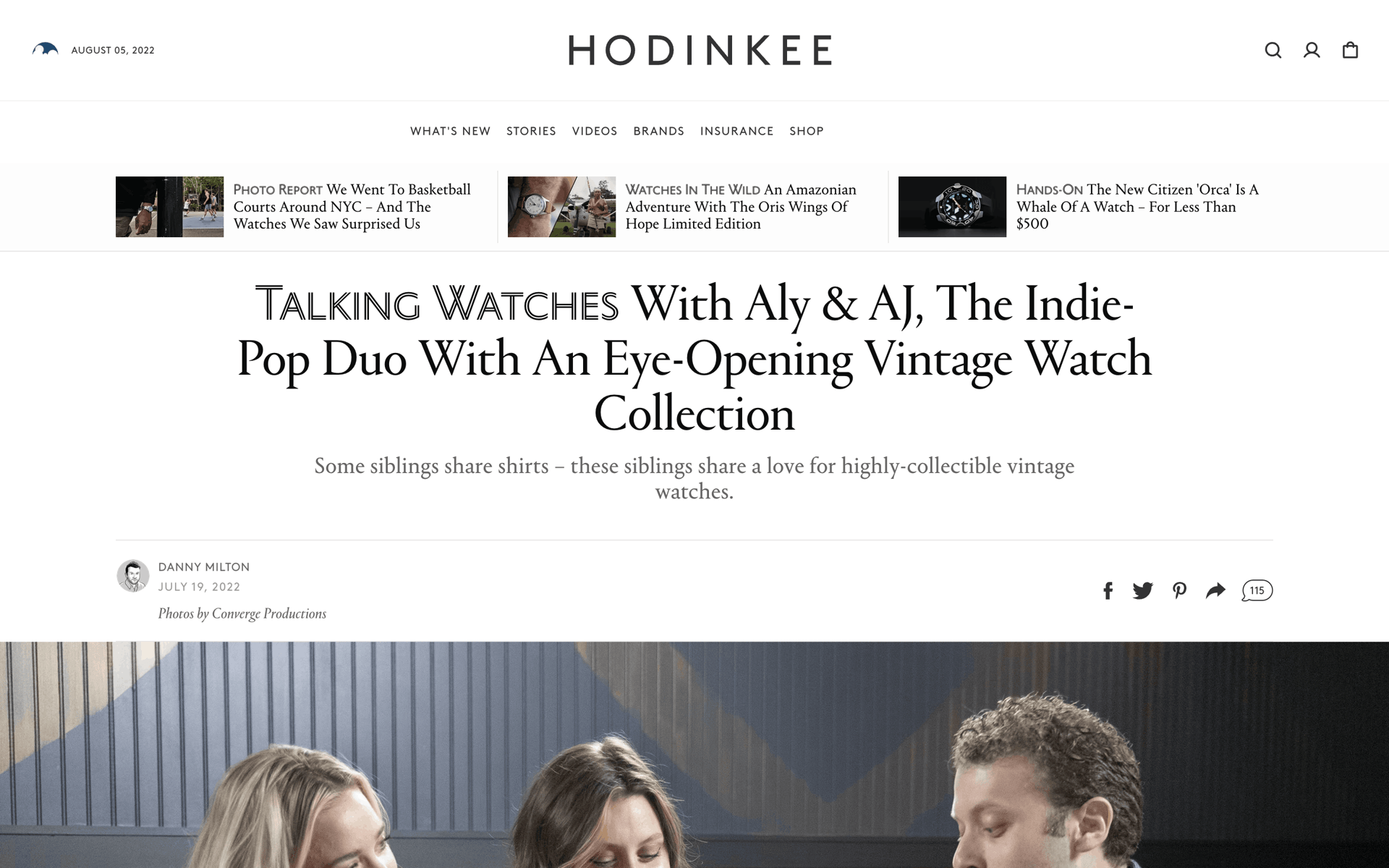 HODINKEE Web Lifestyle interface screenshot 16