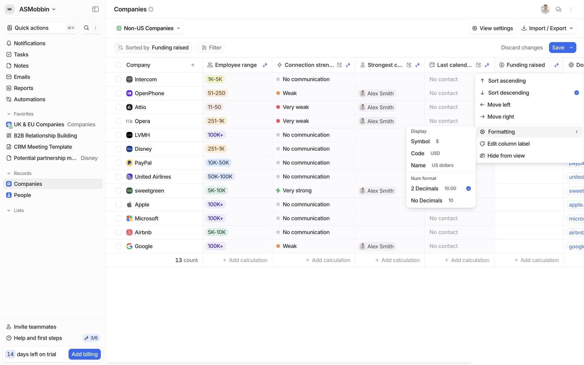 Attio Web Productivity interface screenshot 10