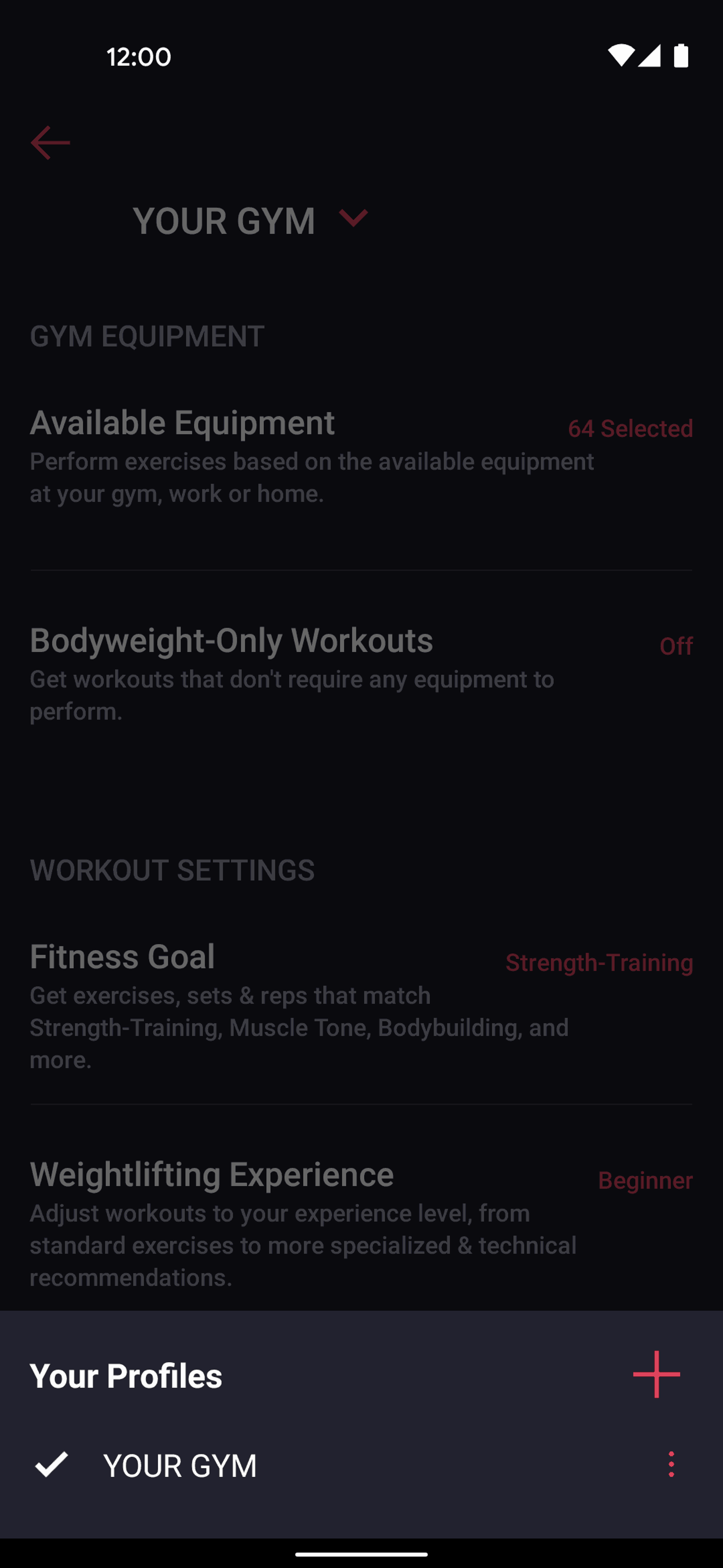 Fitbod Android Health & Fitness interface screenshot 10