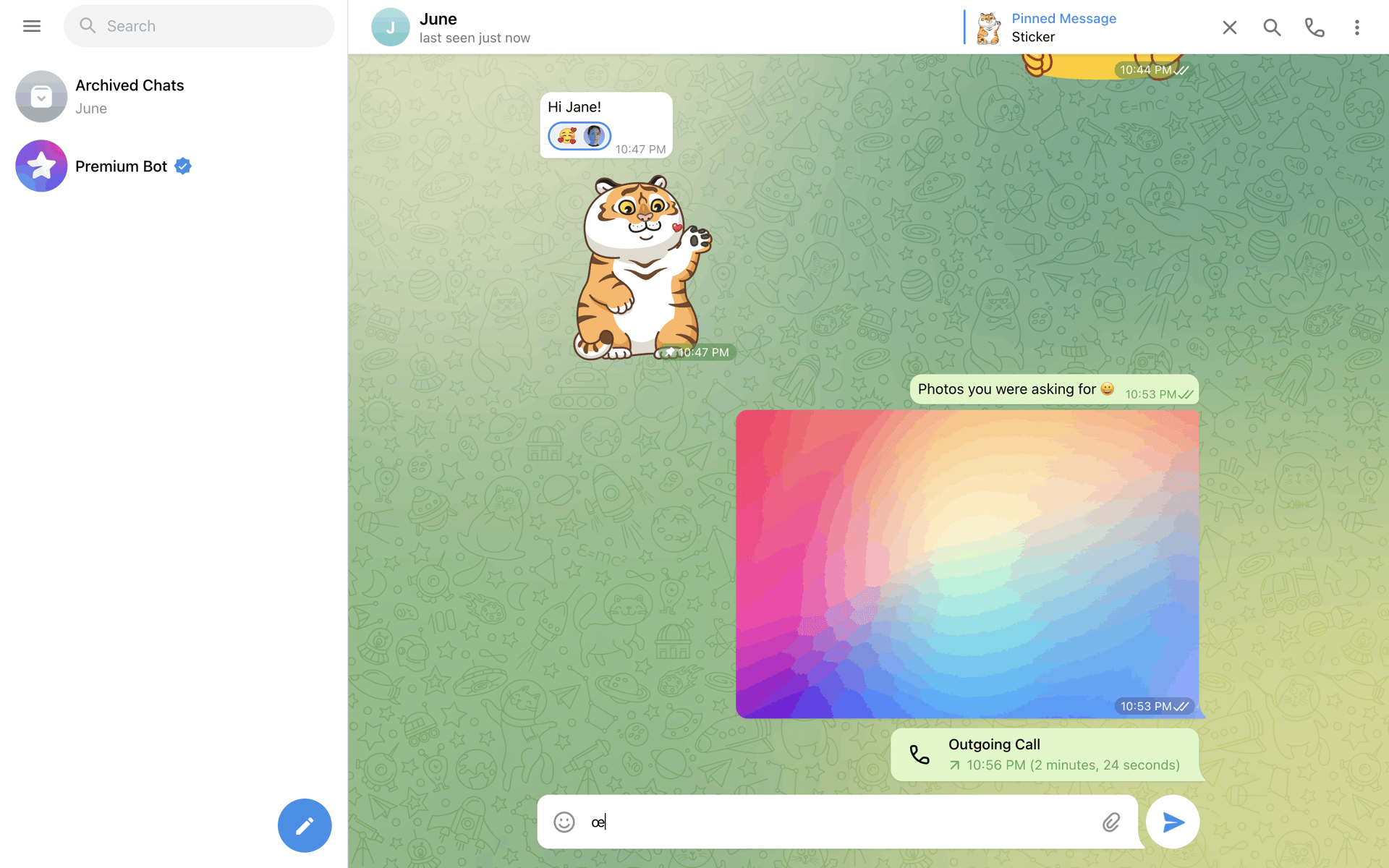 Telegram Web Social Networking interface screenshot 14