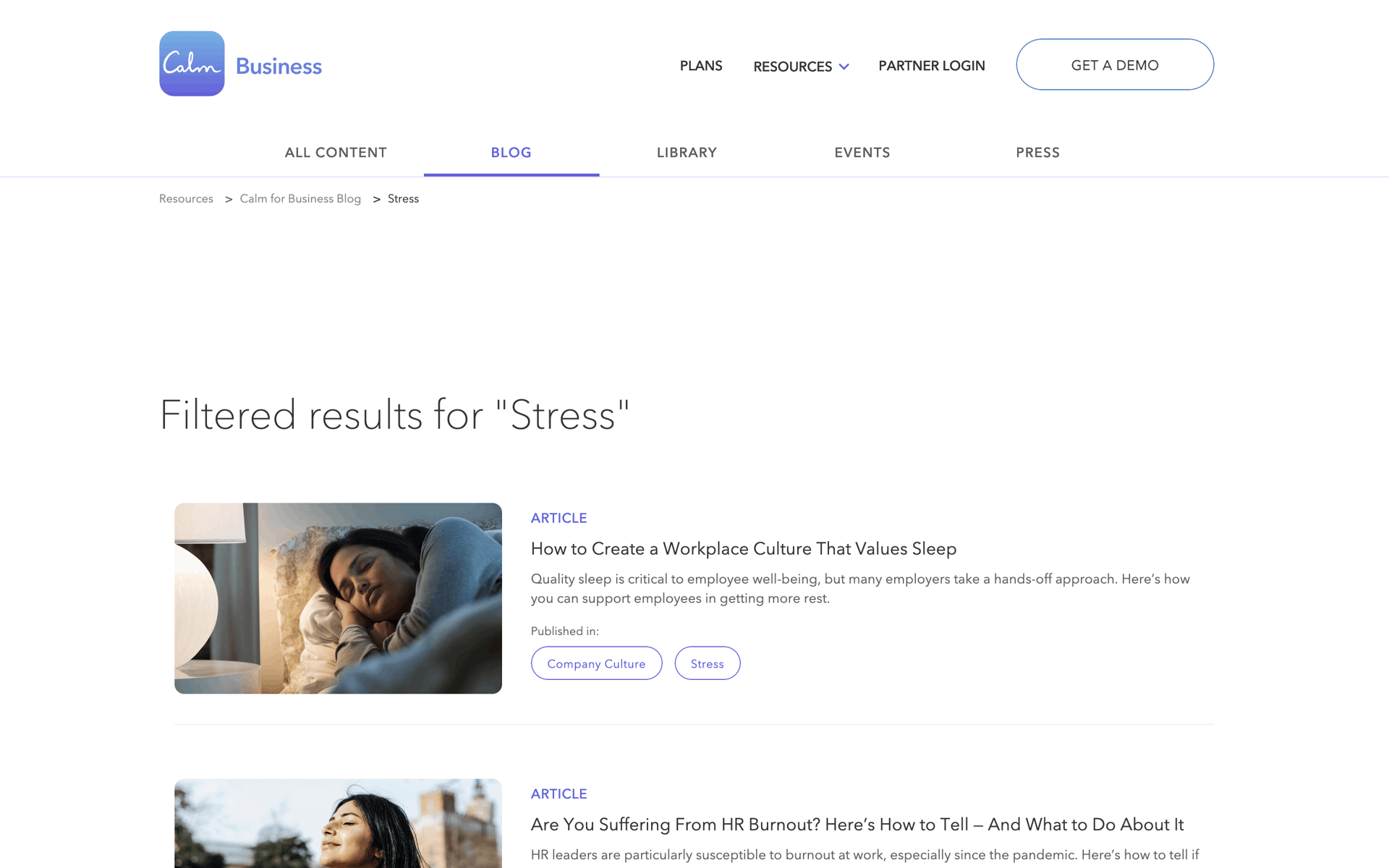 Calm Web Health & Fitness interface screenshot 24