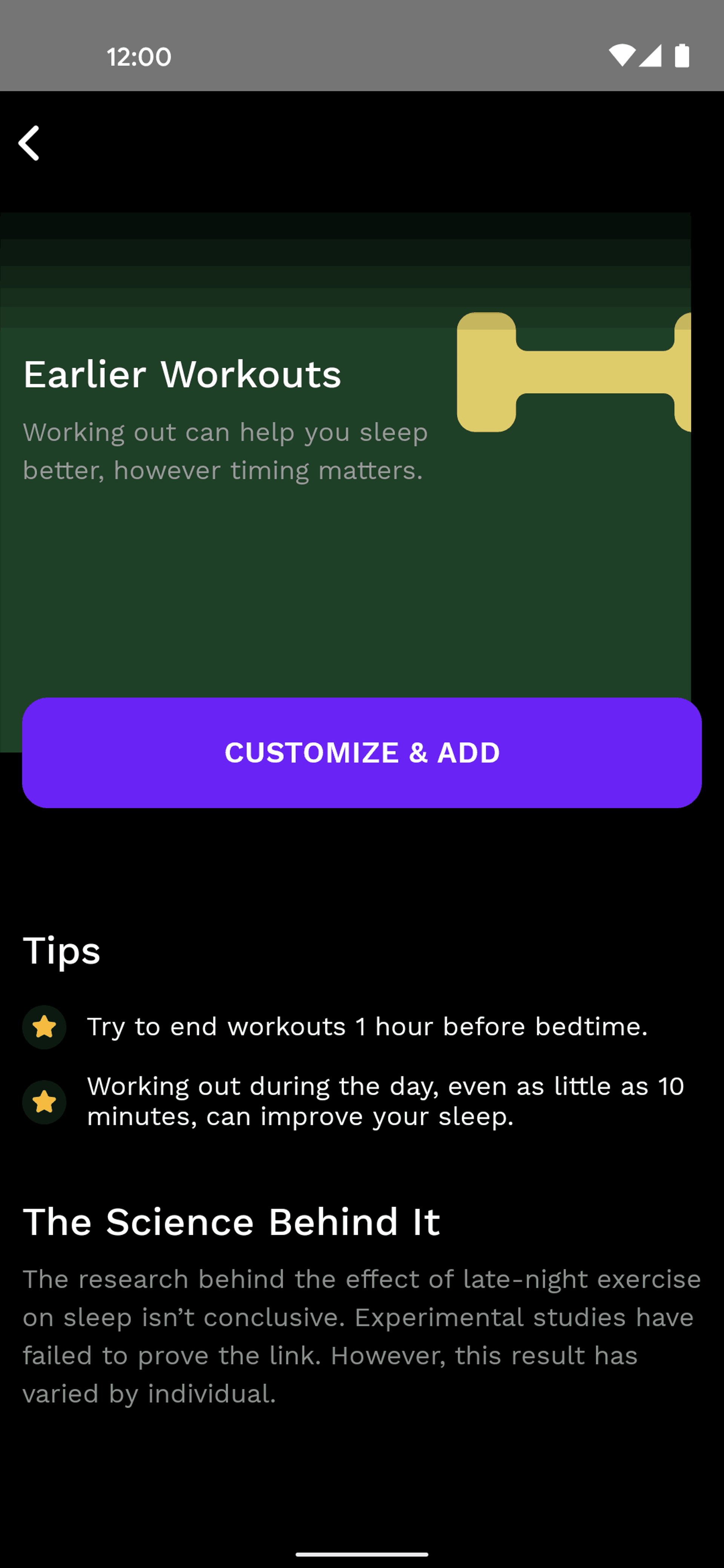 Rise Android Health & Fitness interface screenshot 24