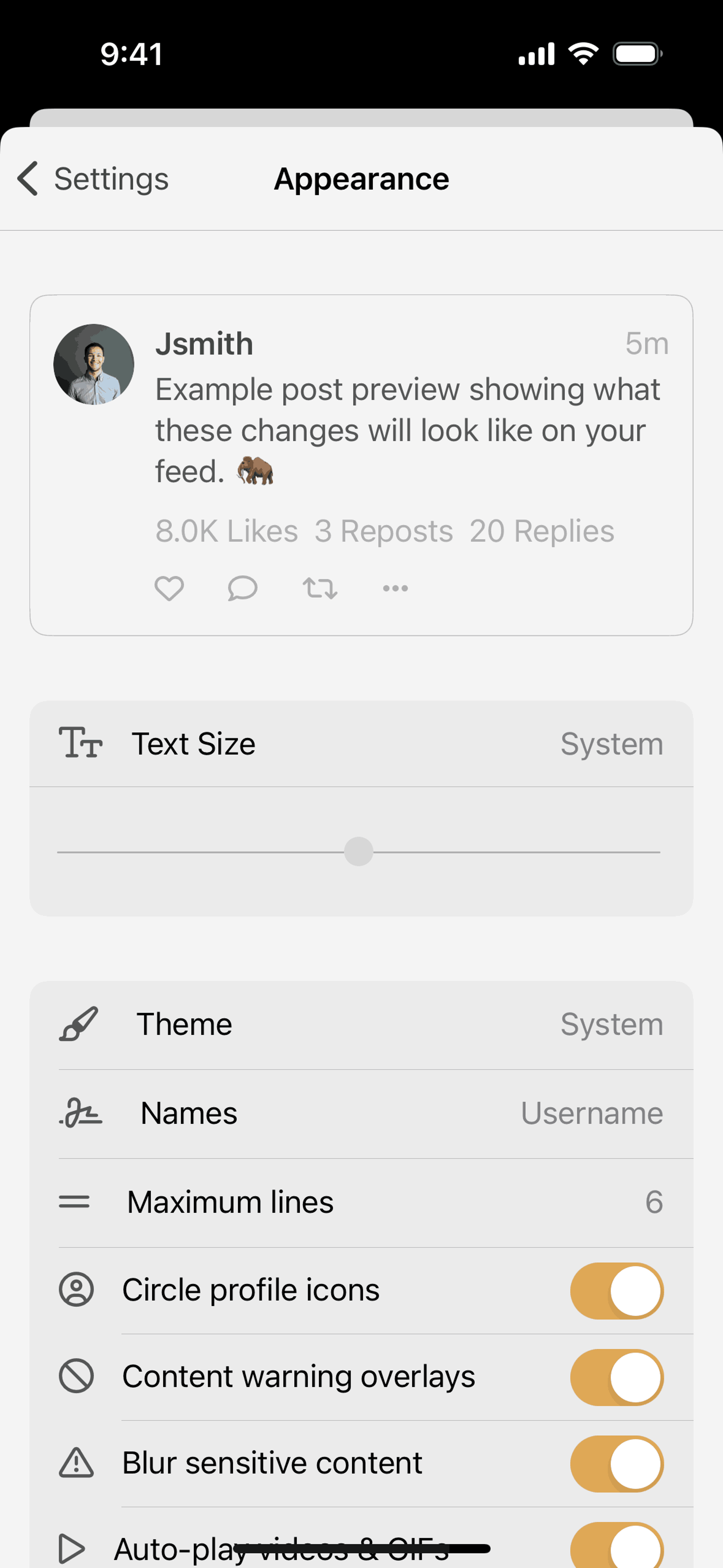 Mammoth iOS Social Networking interface screenshot 12