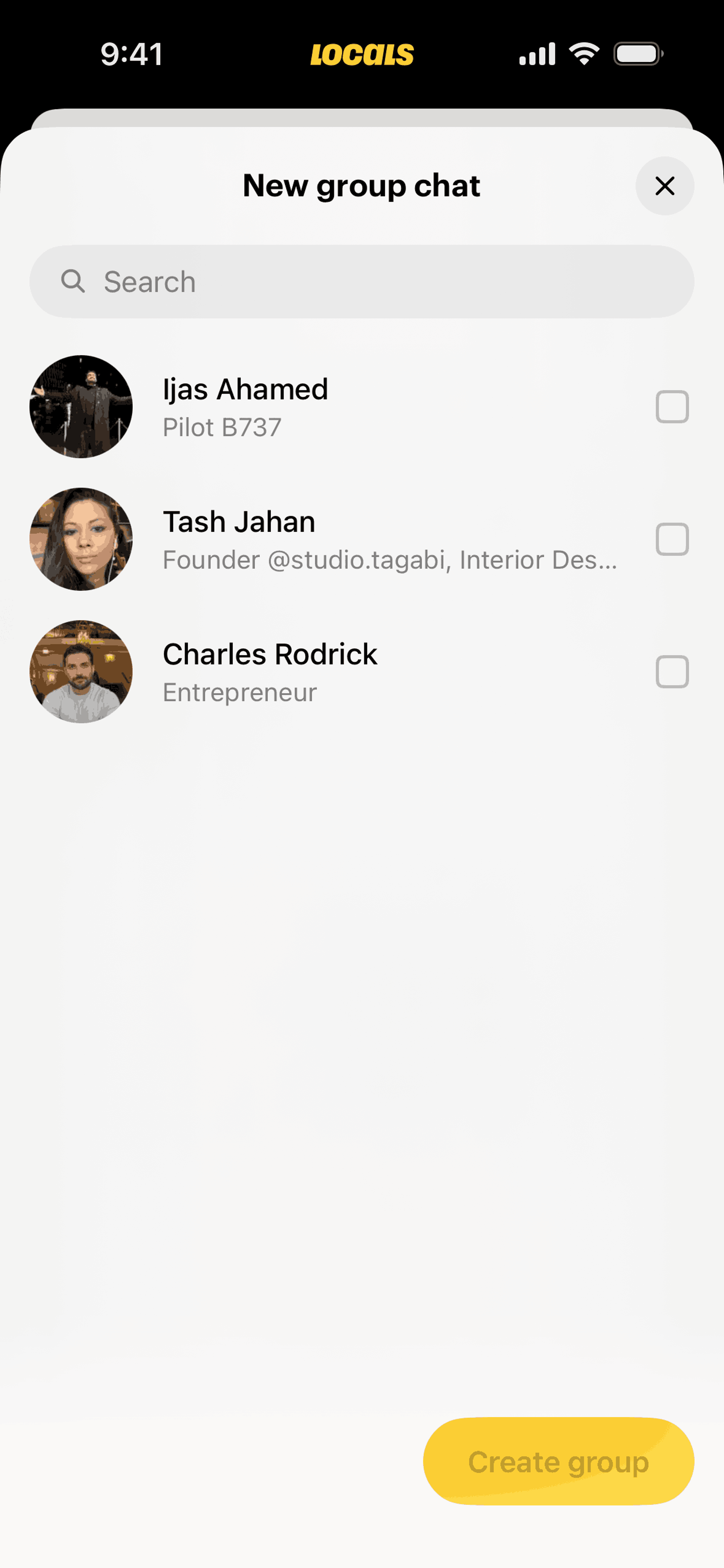 Locals iOS Social Networking interface screenshot 11
