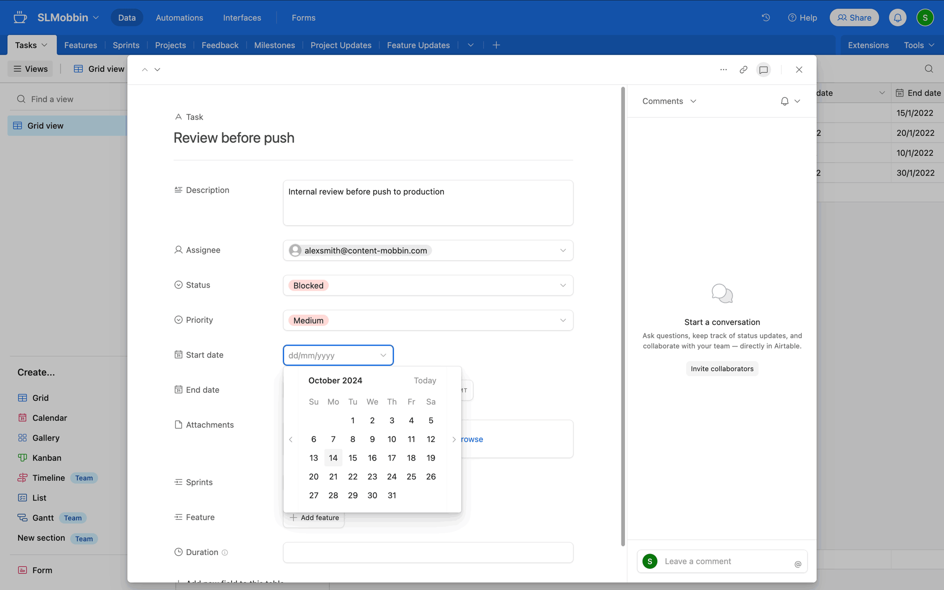 Airtable Web Business interface screenshot 10
