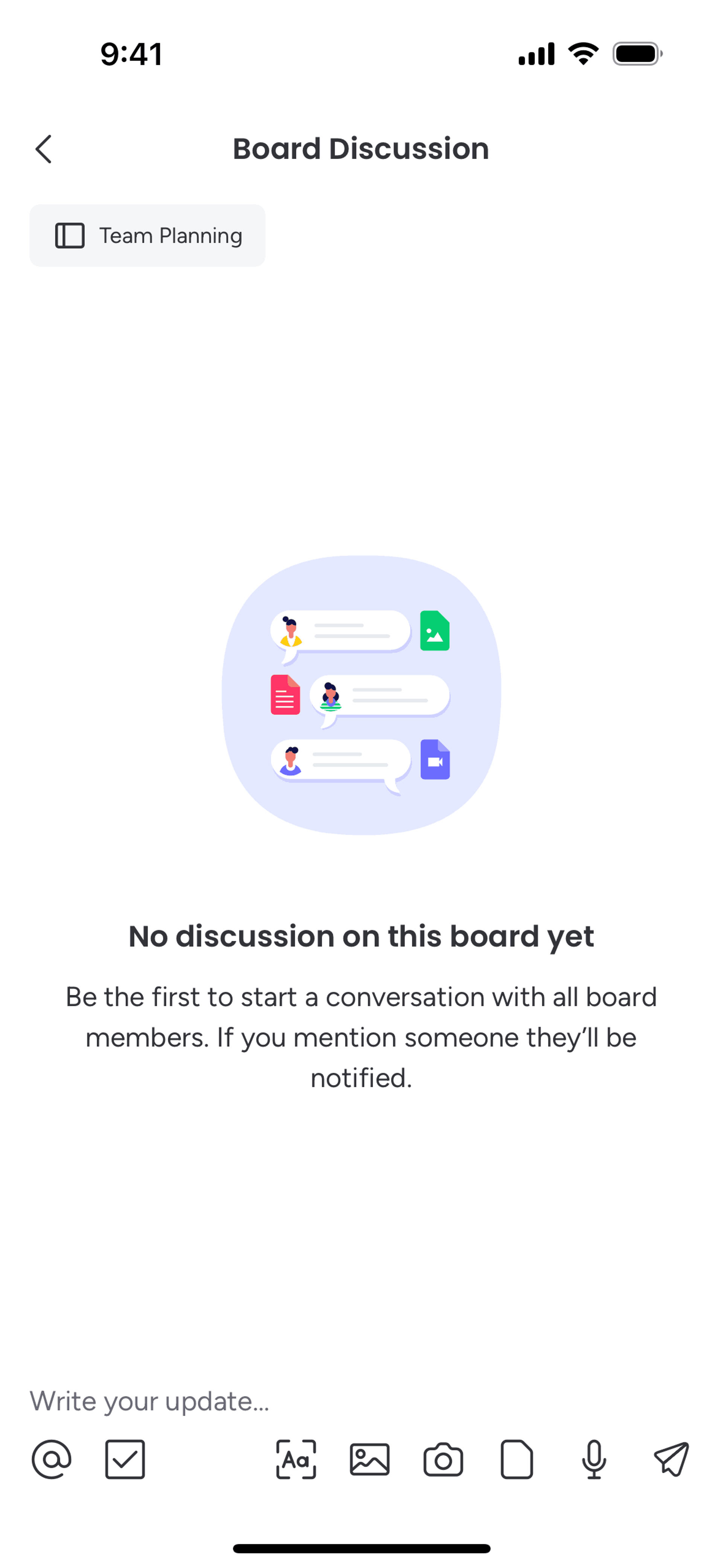 monday.com iOS Collaboration interface screenshot 8