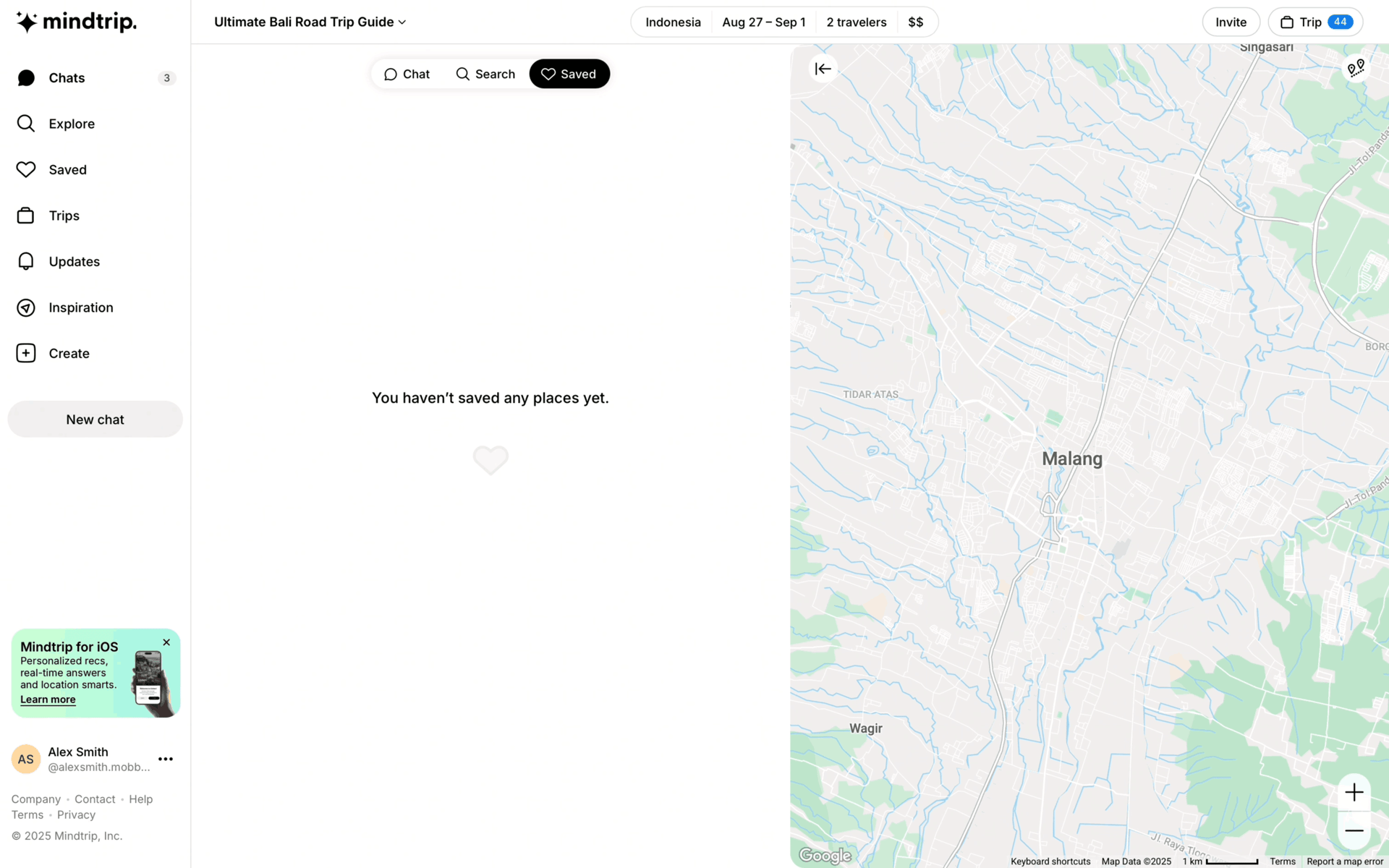 Mindtrip Web AI interface screenshot 3