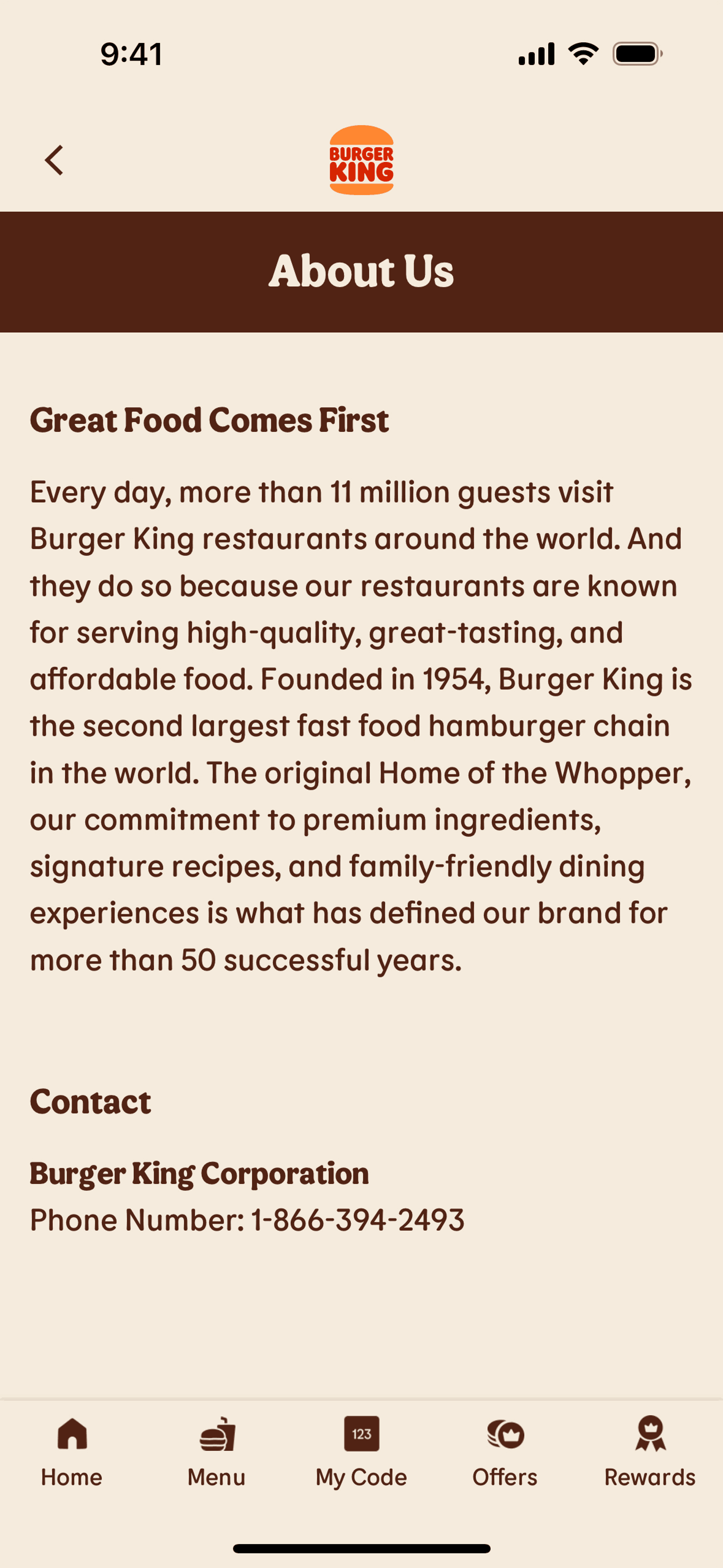 Burger King iOS Food & Drink interface screenshot 23