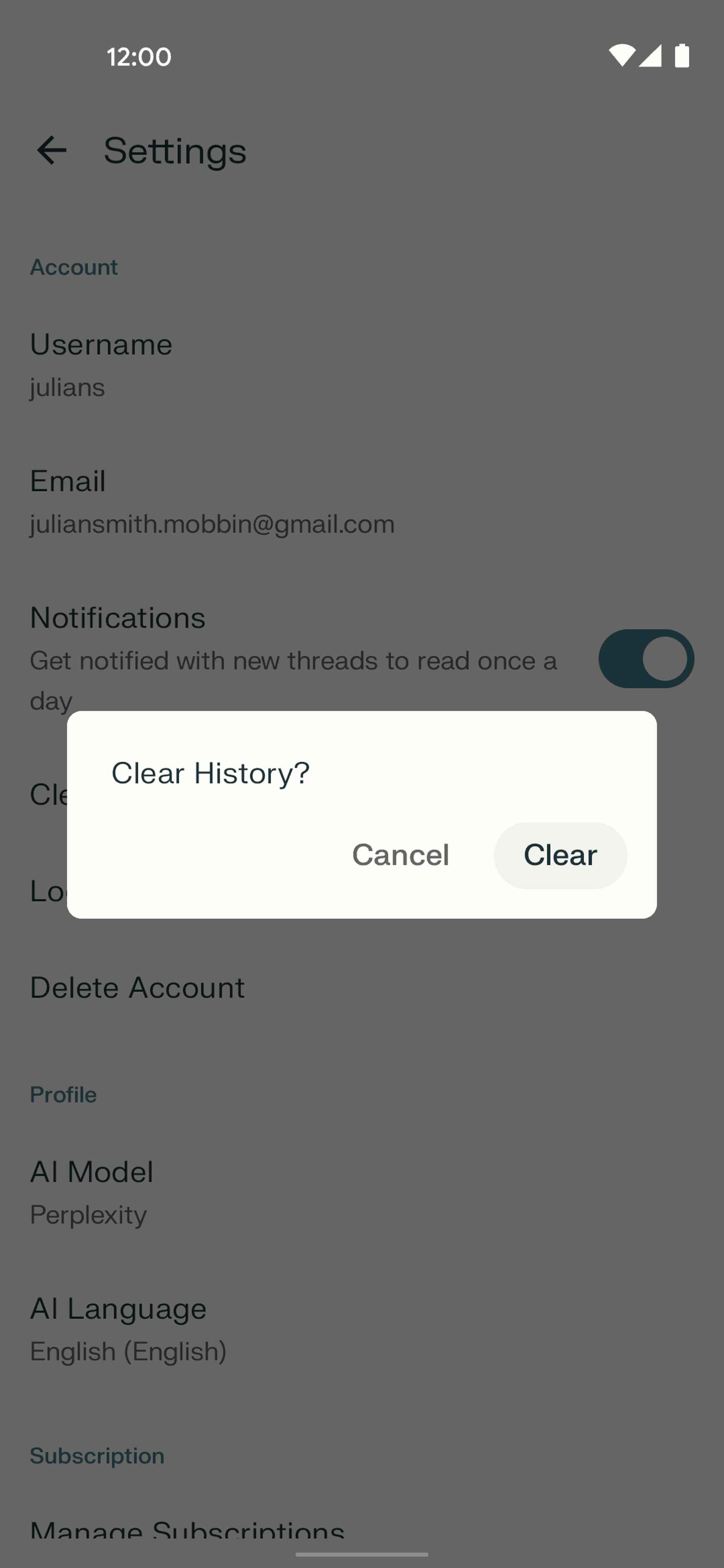 Perplexity Android AI interface screenshot 18