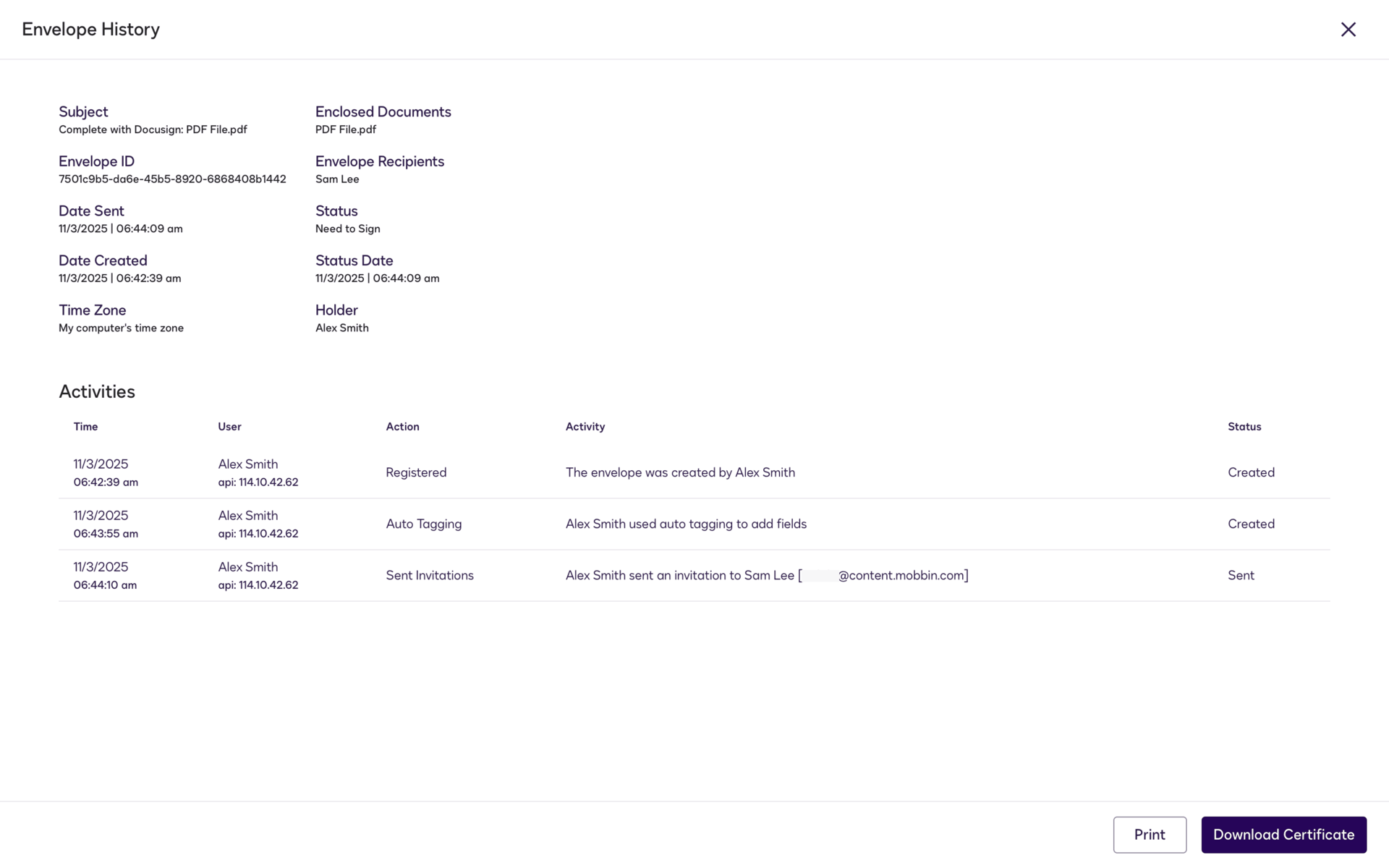 Docusign Web Business interface screenshot 7