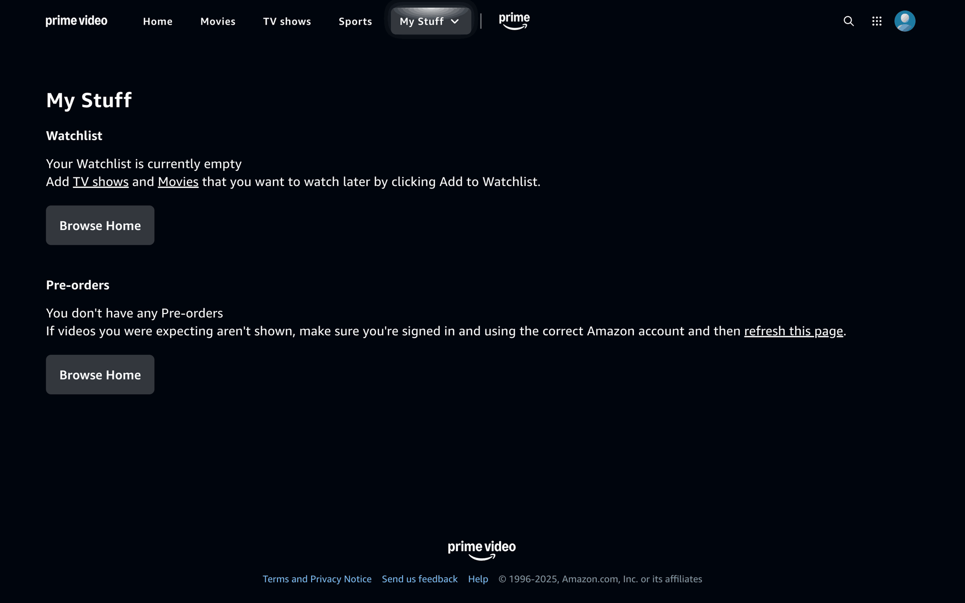 Prime Video Web Entertainment interface screenshot 12