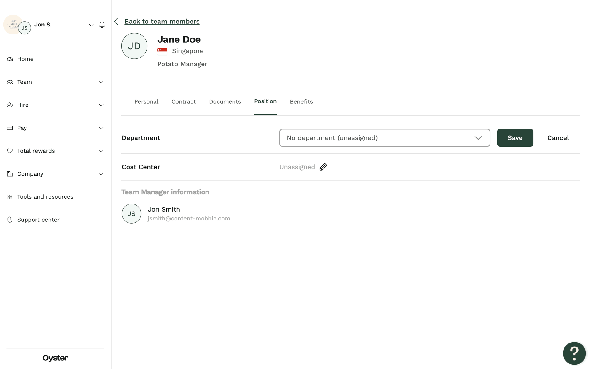 Oyster Web Business interface screenshot 18