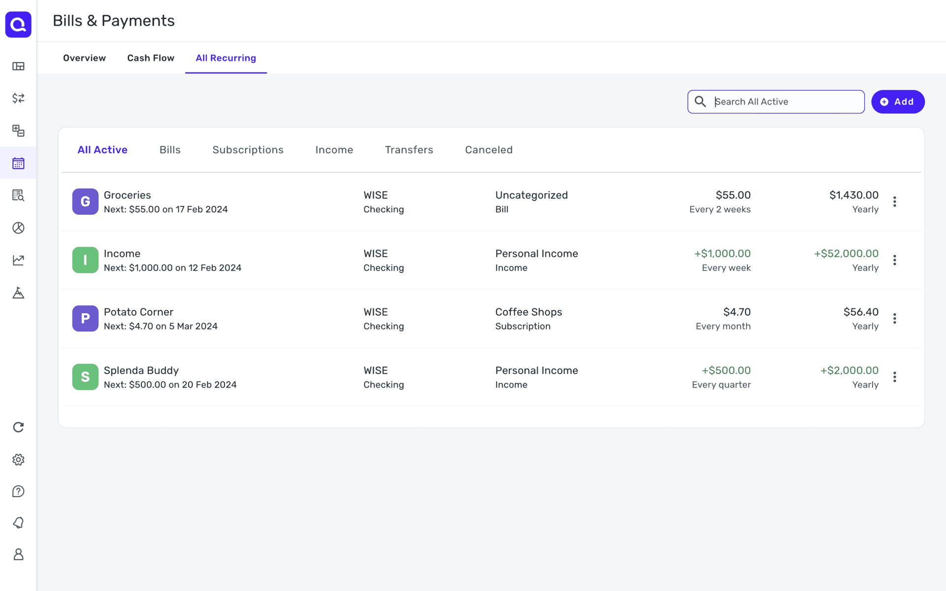 Quicken Web Finance interface screenshot 20