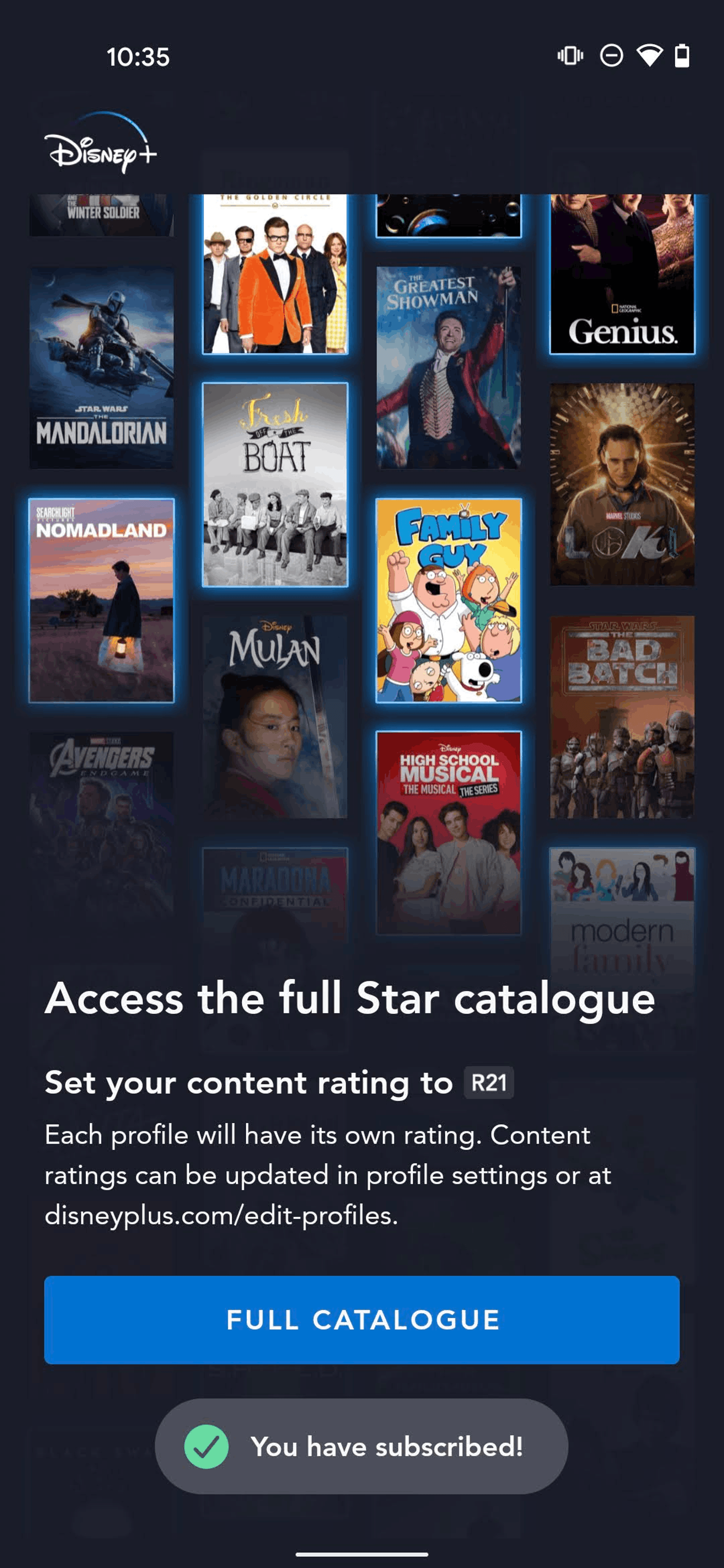 Disney+ Android Entertainment interface screenshot 9