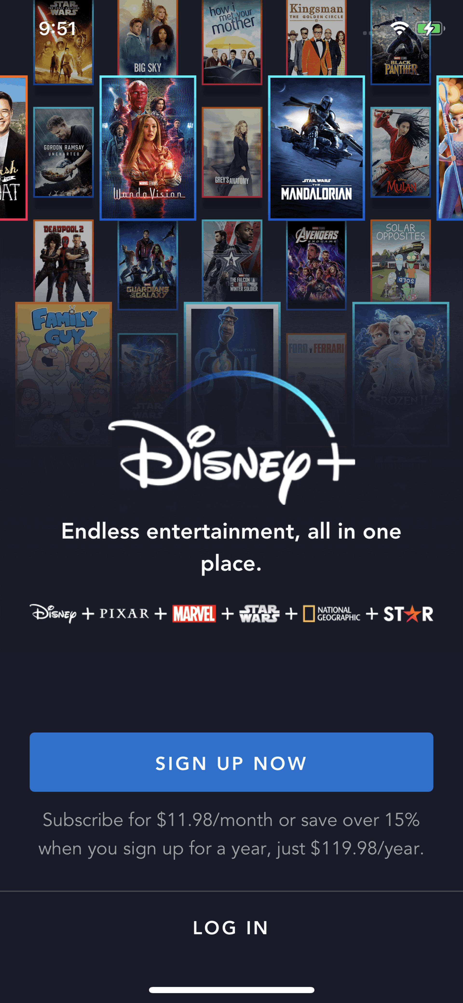 Disney+ iOS Entertainment interface screenshot 2
