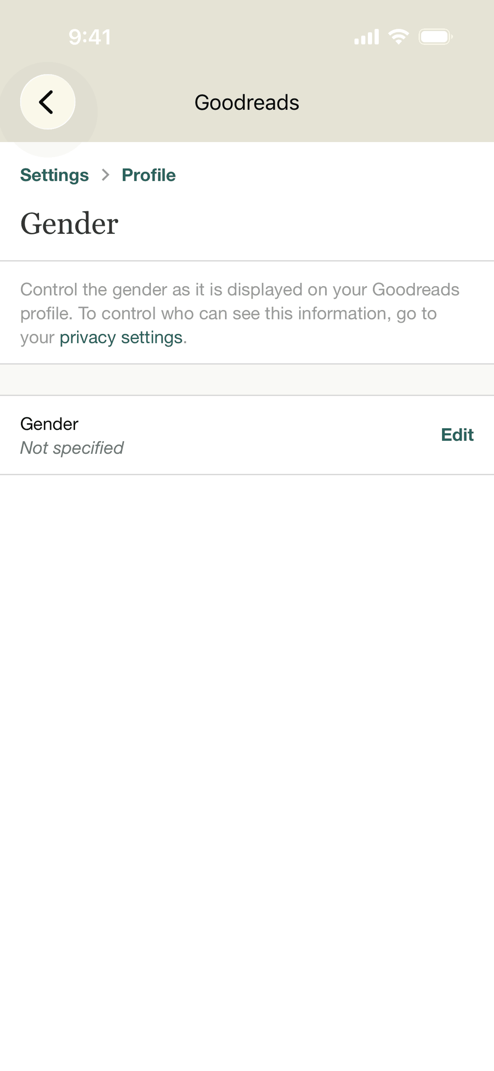 Goodreads iOS Education interface screenshot 14