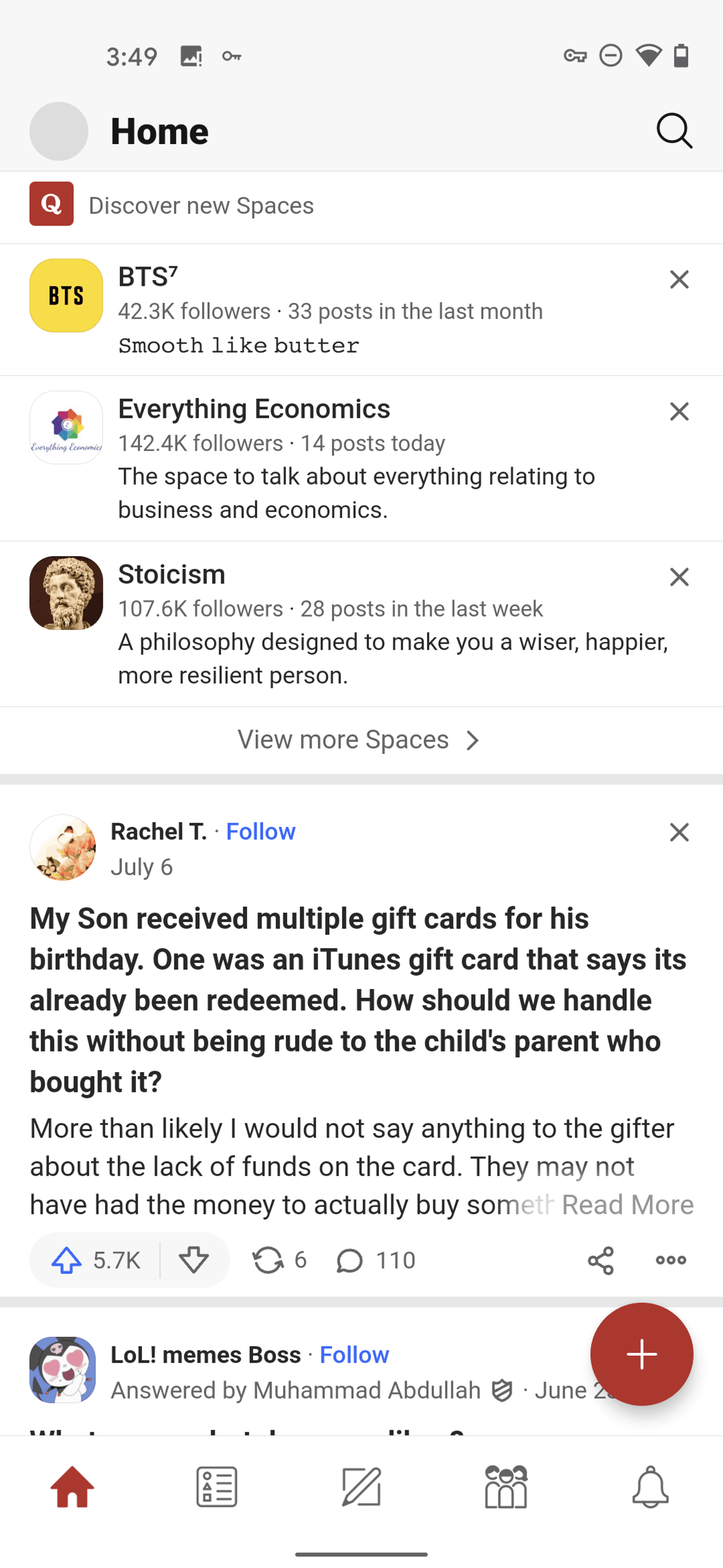 Quora Android News interface screenshot 18