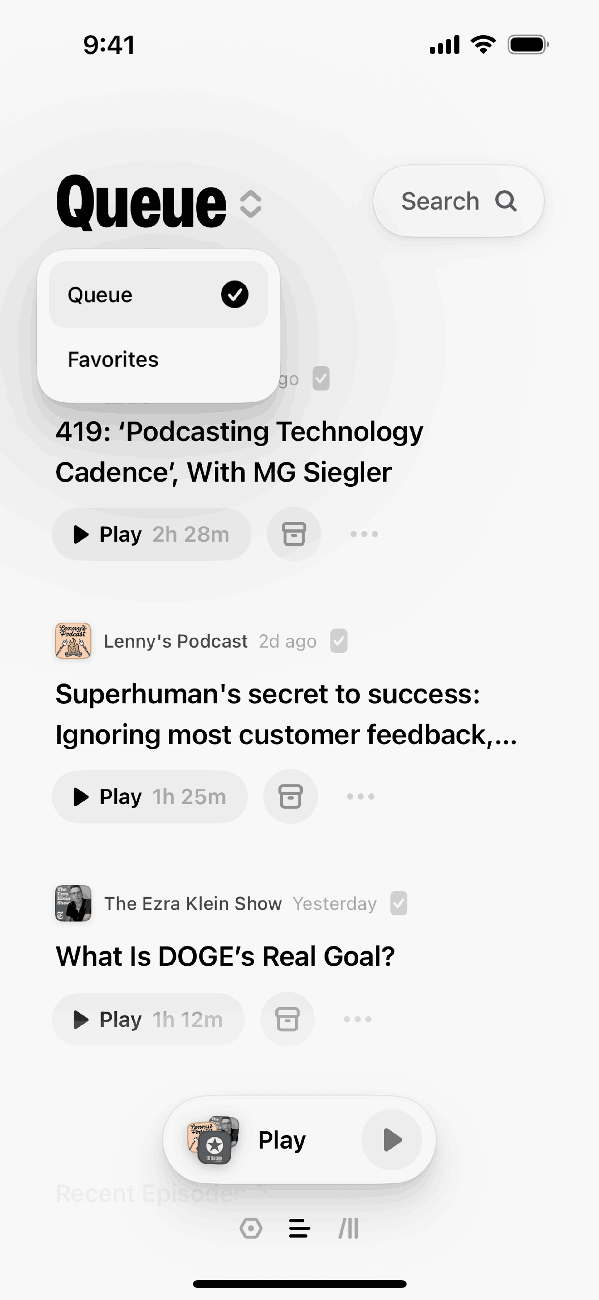 Queue iOS News interface screenshot 20