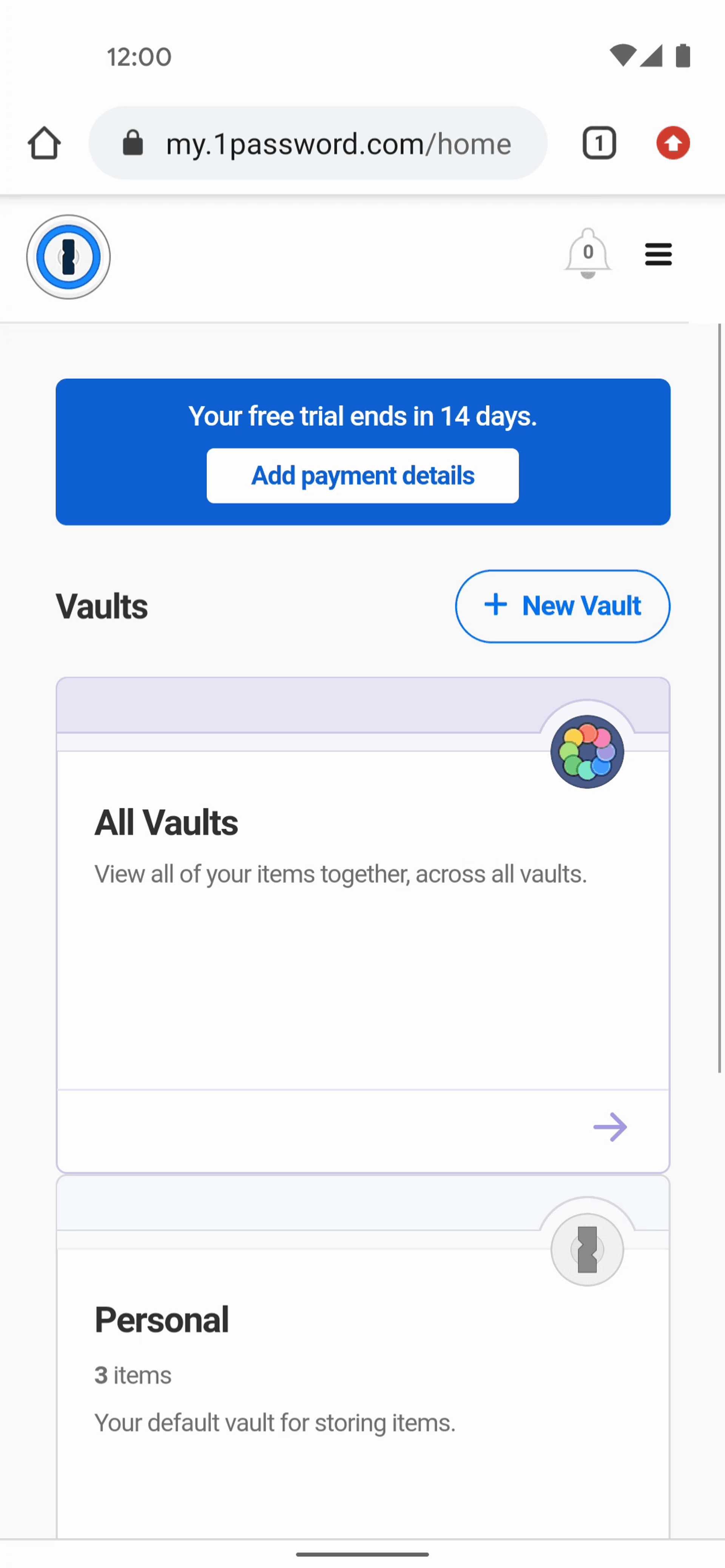 1Password Android Productivity interface screenshot 19