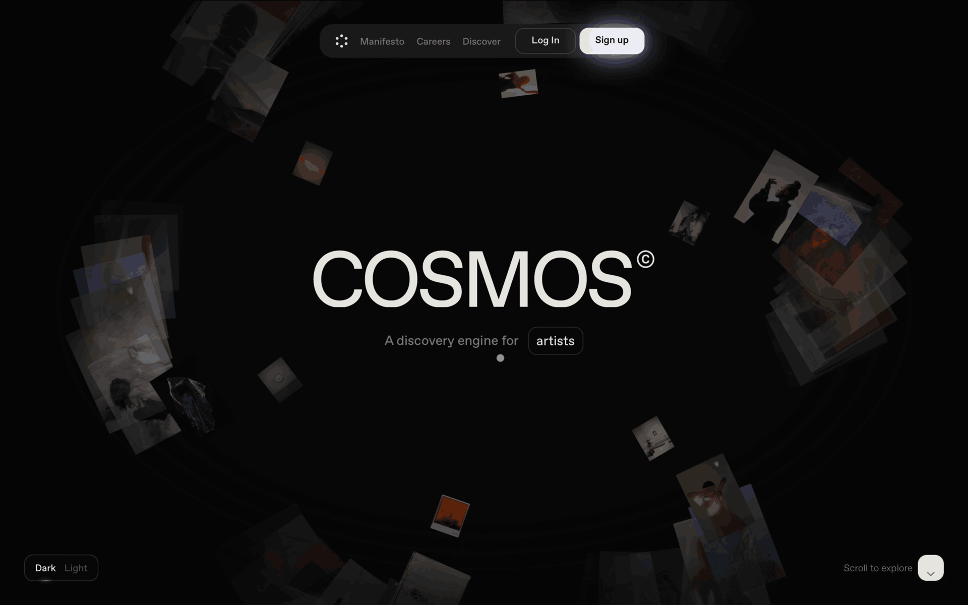 Cosmos Web Photo & Video interface screenshot 1