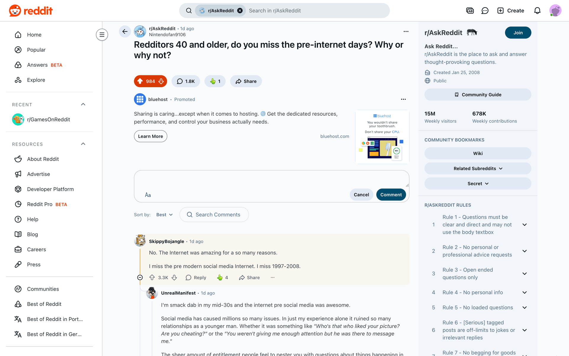 Reddit Web Social Networking interface screenshot 8