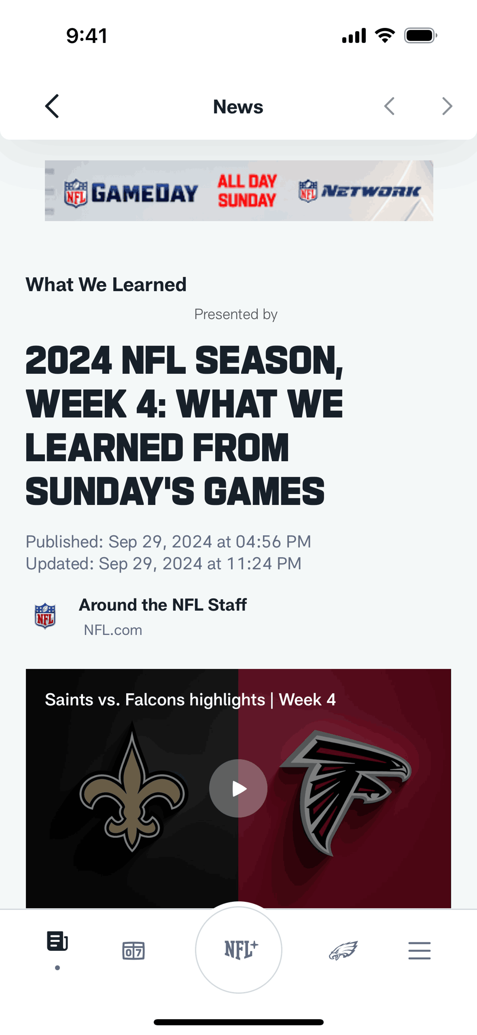 NFL iOS Sports interface screenshot 23