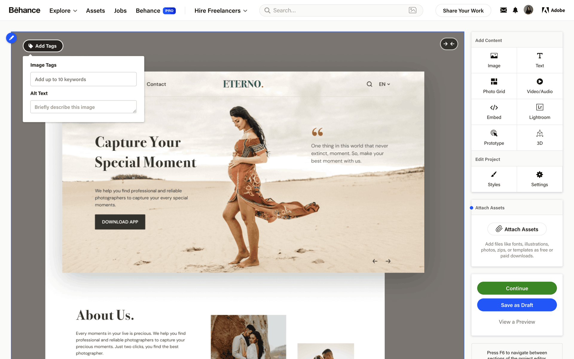 Behance Web Photo & Video interface screenshot 21