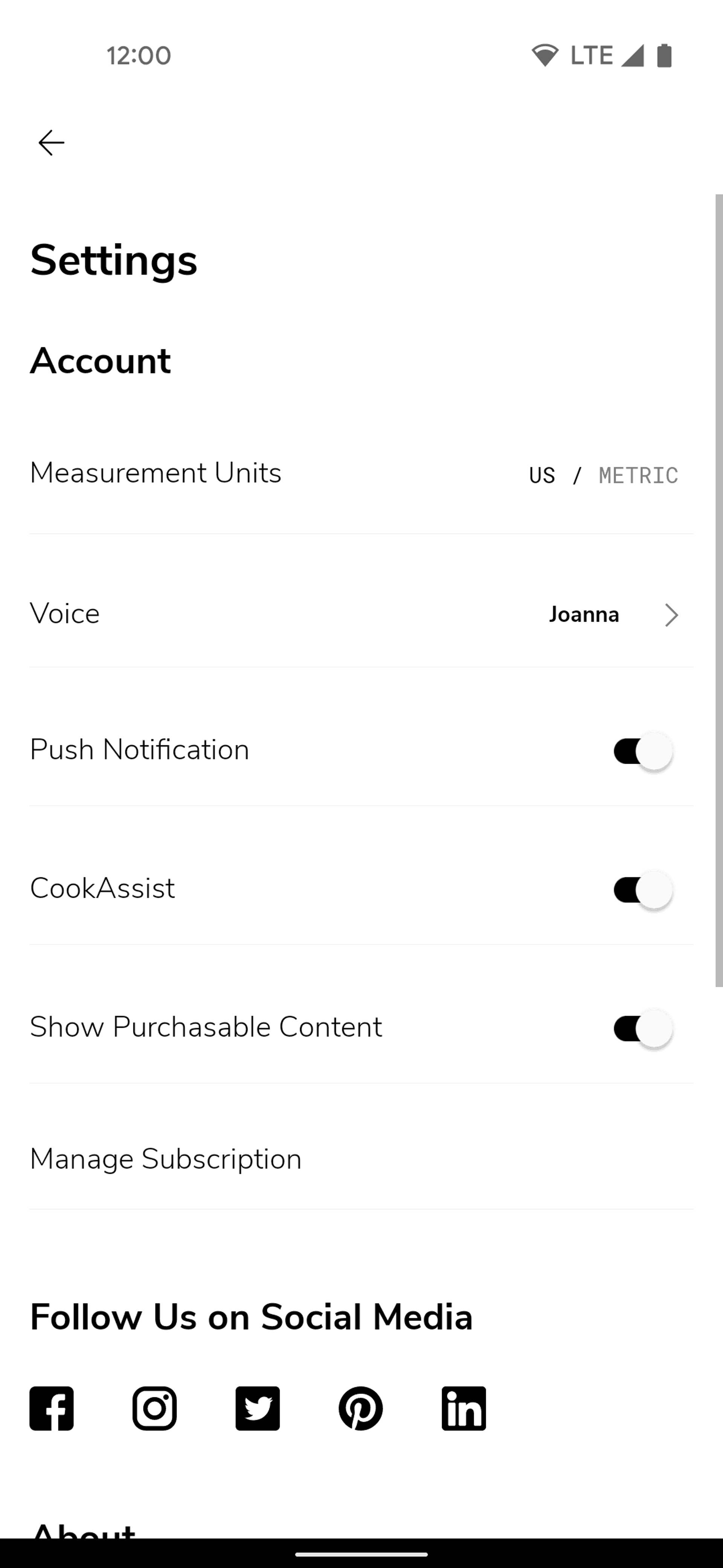 SideChef Android Food & Drink interface screenshot 23