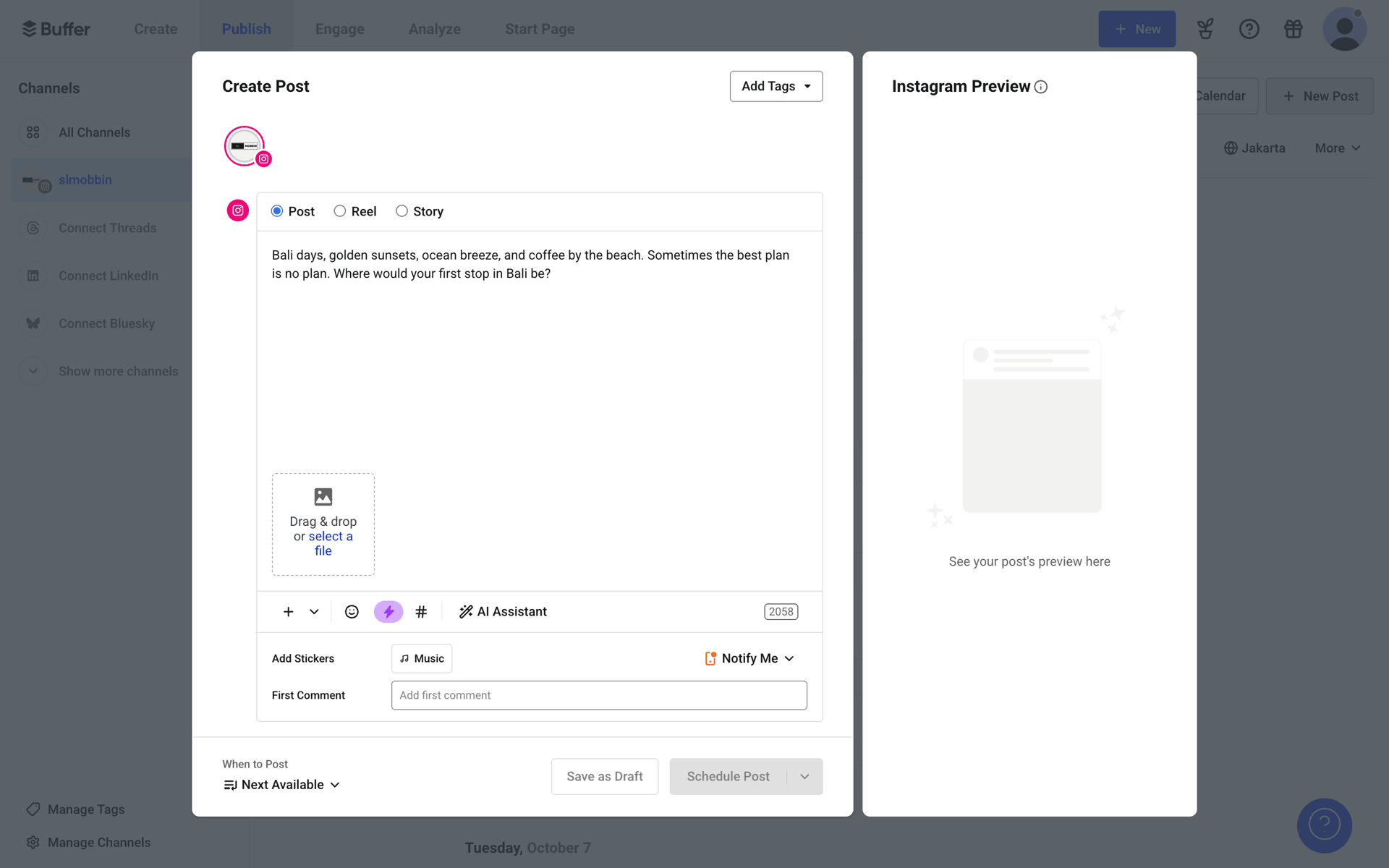 Buffer Web Business interface screenshot 12