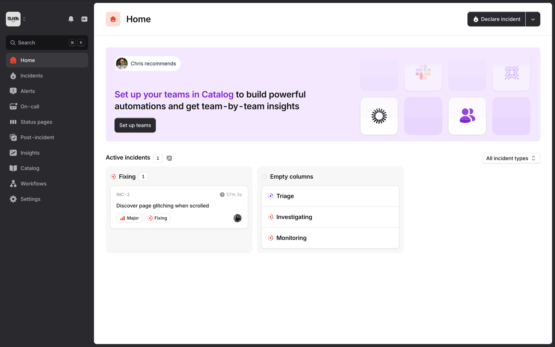 incident.io Web Developer Tools interface screenshot 12