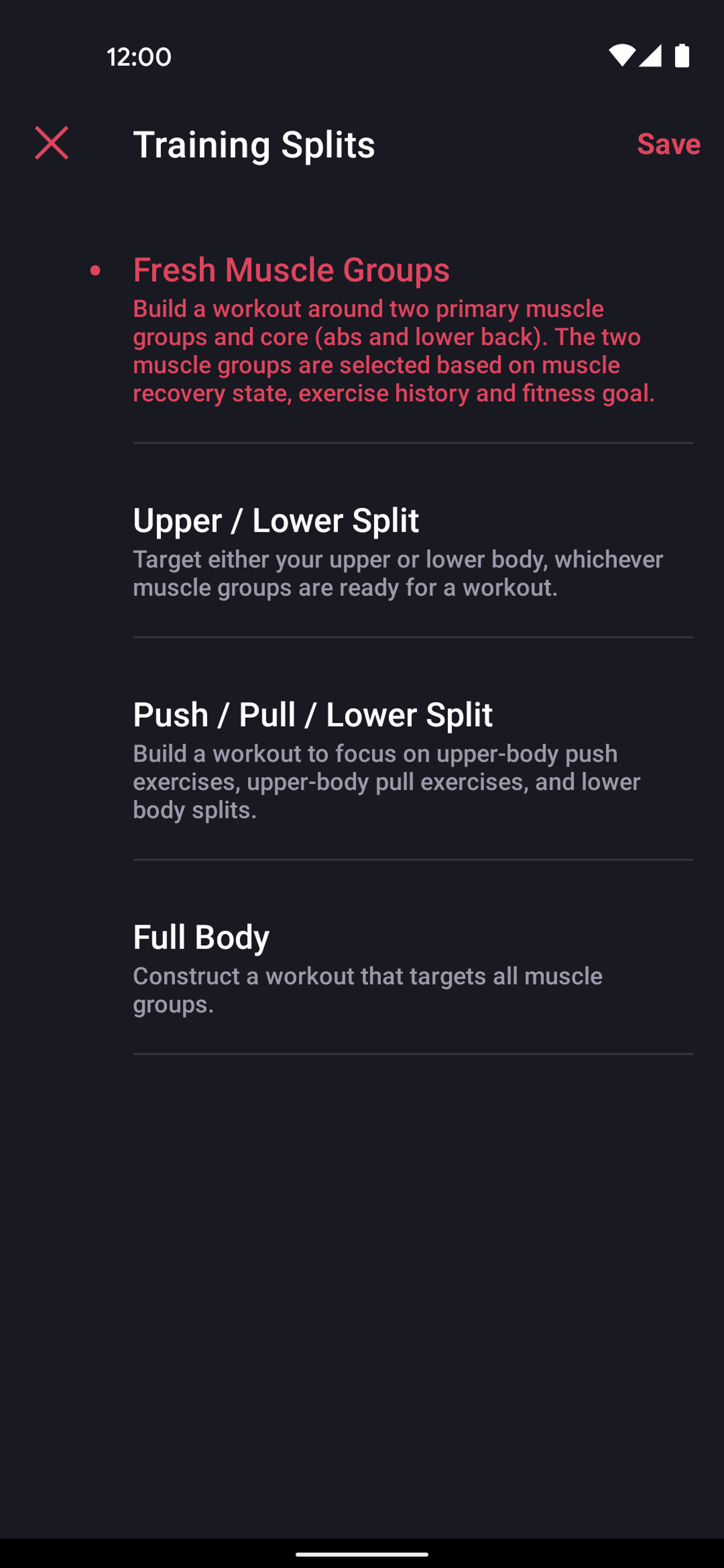 Fitbod Android Health & Fitness interface screenshot 11