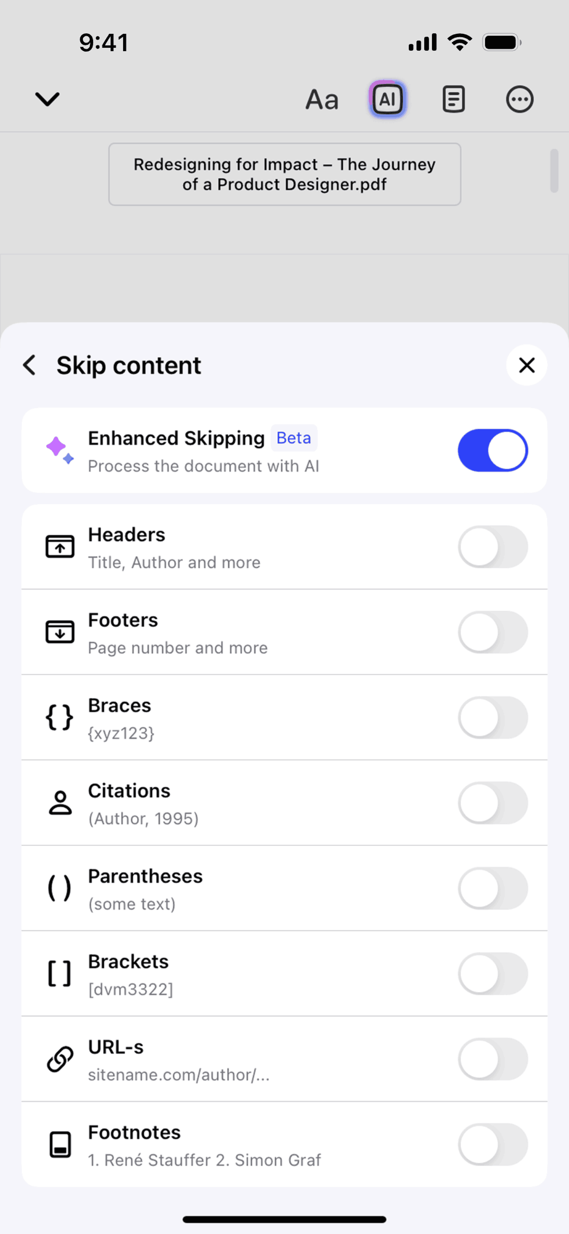 Speechify iOS Productivity interface screenshot 3