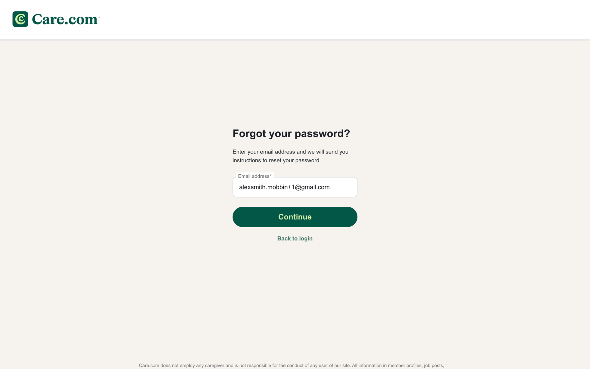 Care.com Web Lifestyle interface screenshot 7