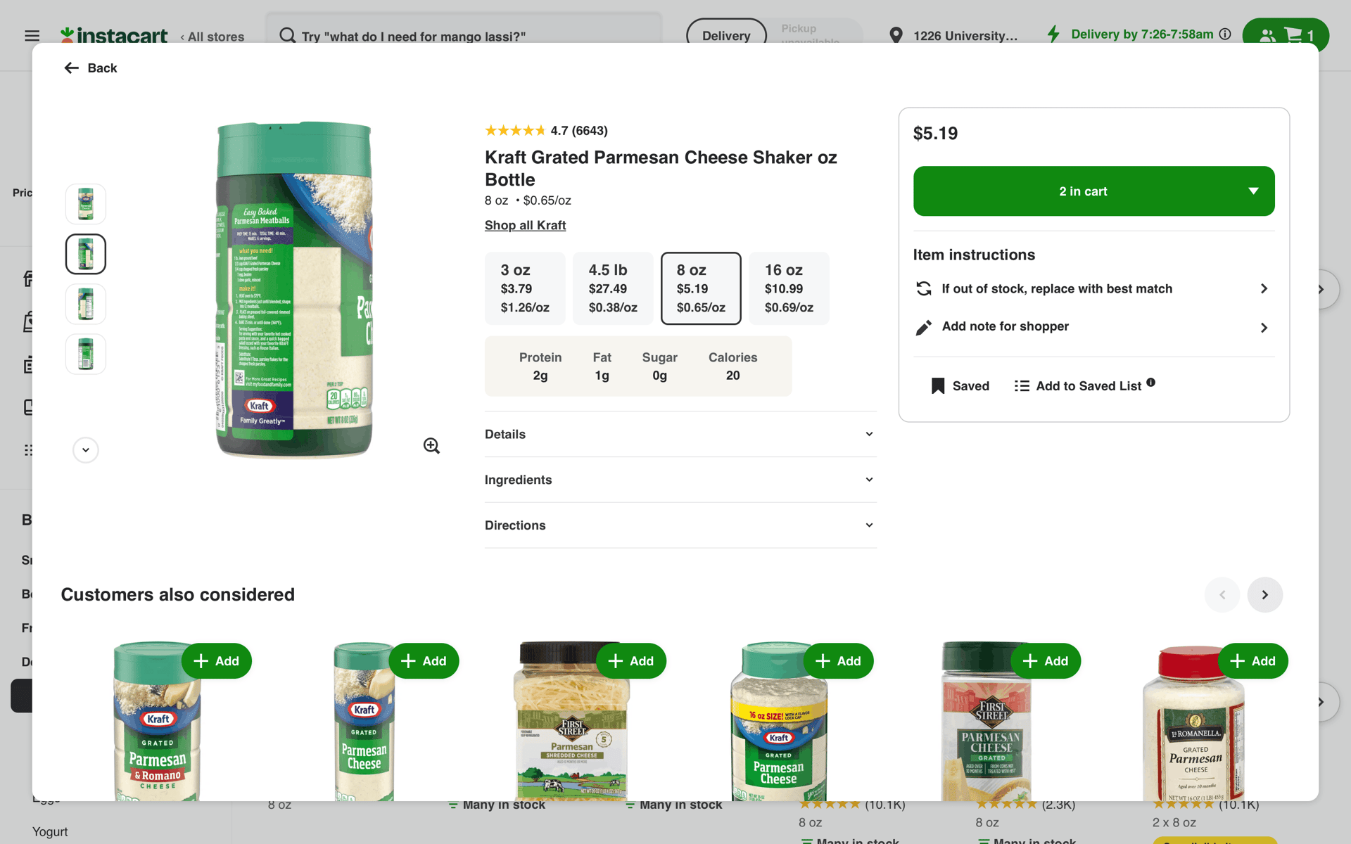 Instacart Web Shopping interface screenshot 16