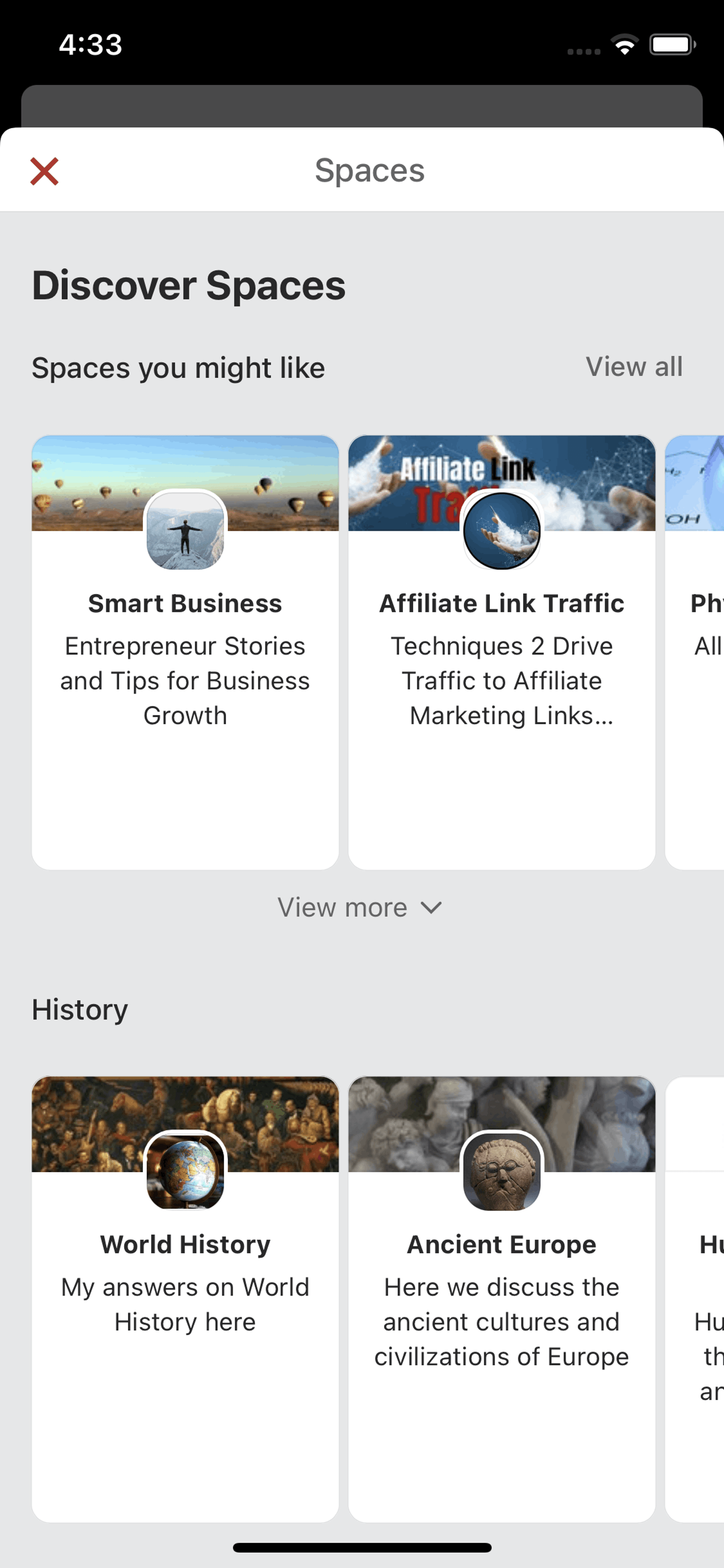 Quora iOS Social Networking interface screenshot 11