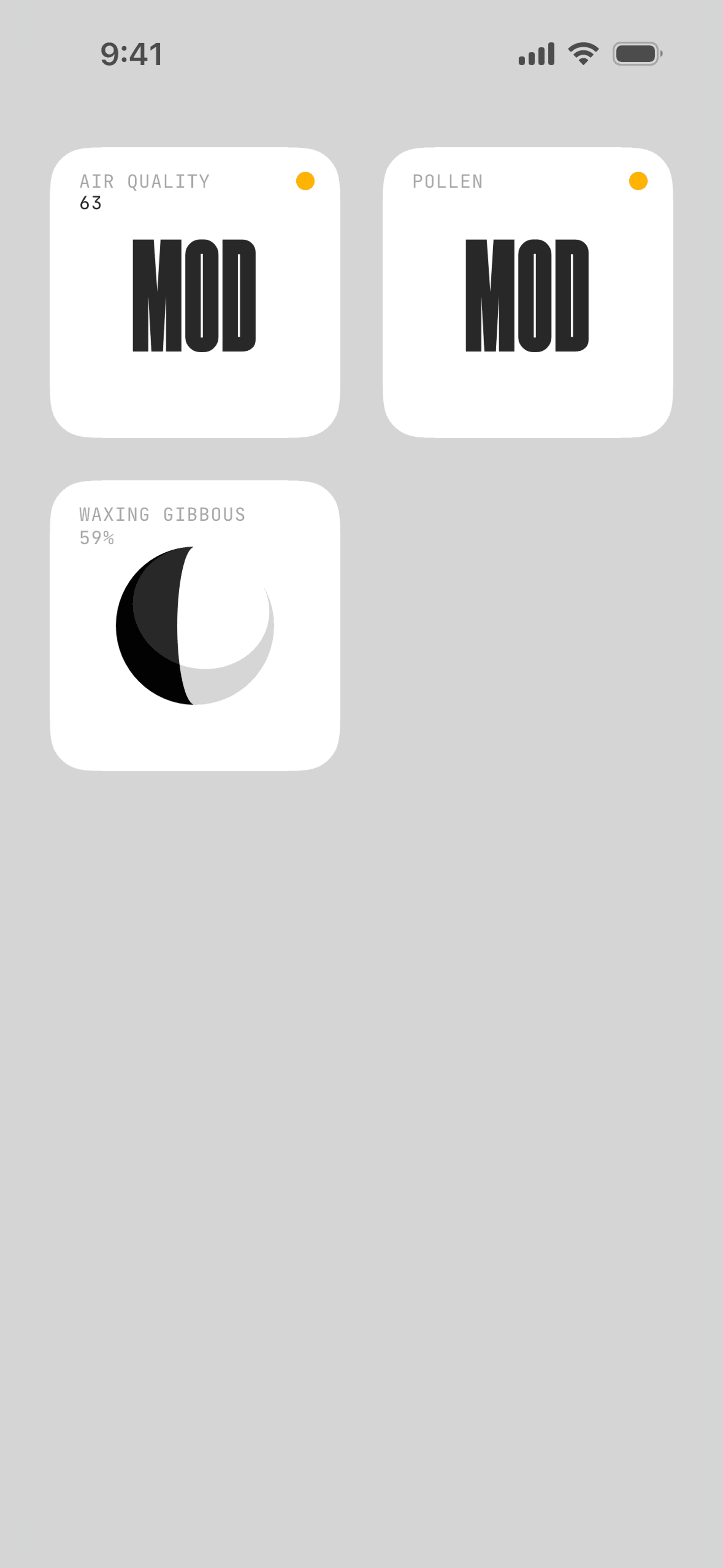 (Not Boring) Weather iOS Utilities interface screenshot 7