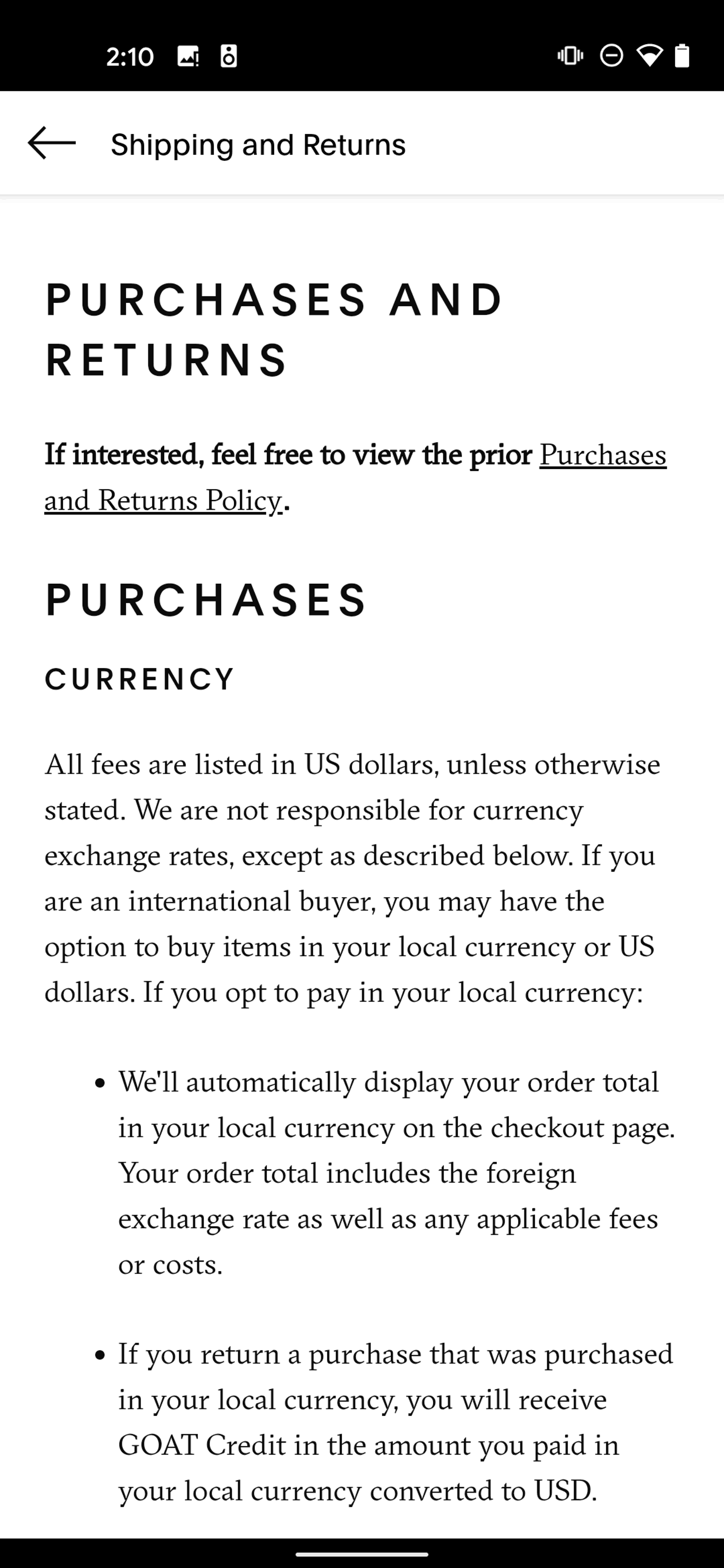 GOAT Android Shopping interface screenshot 22