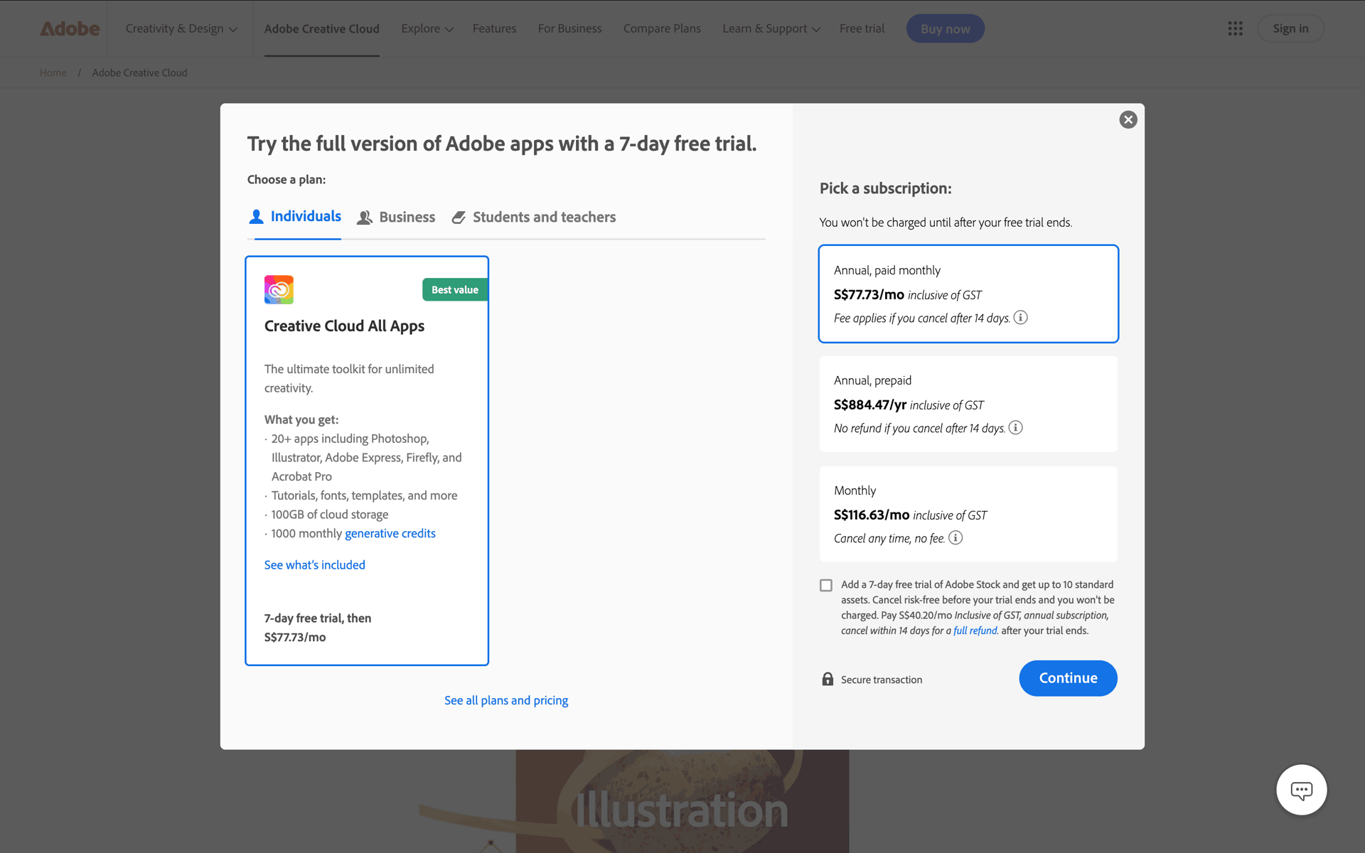 Adobe Web Business interface screenshot 3