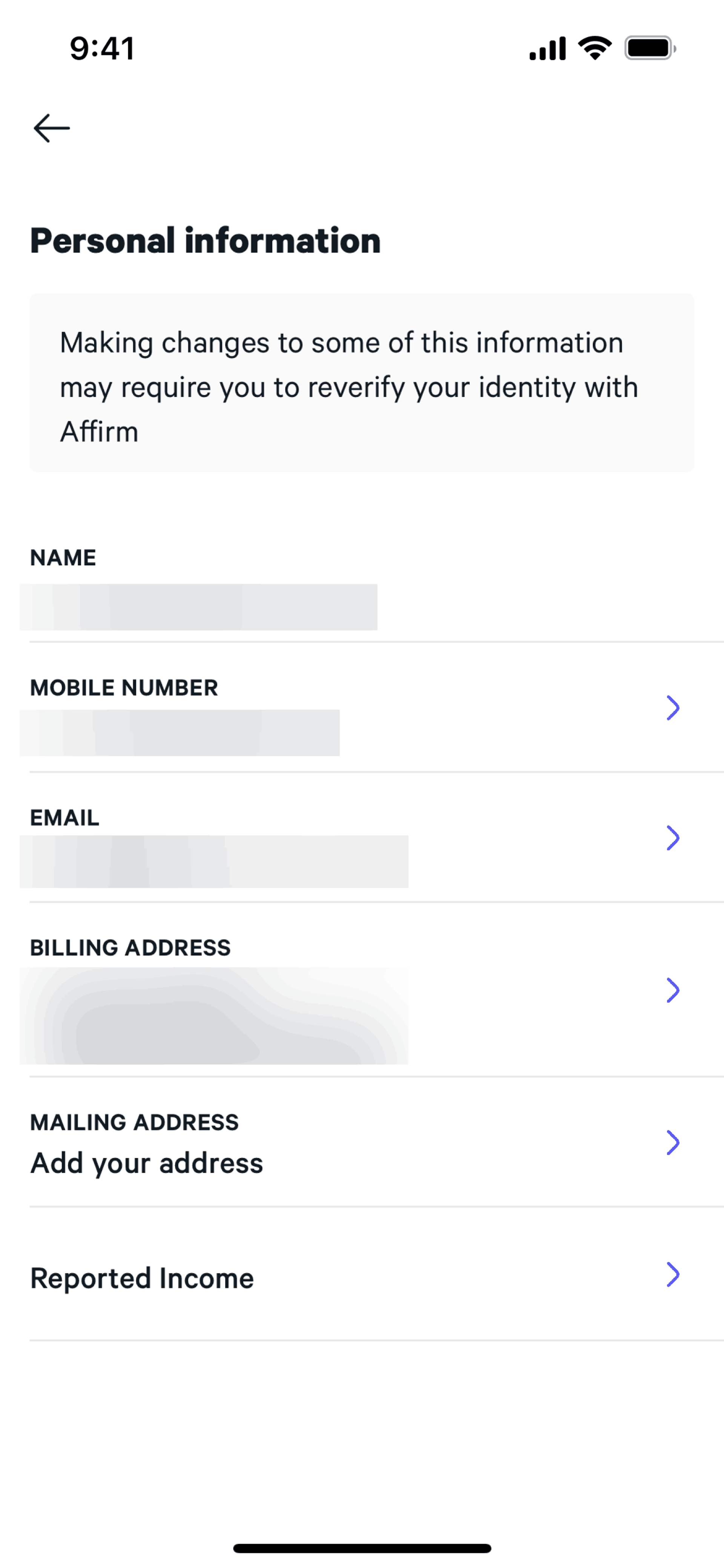 Affirm iOS Finance interface screenshot 18
