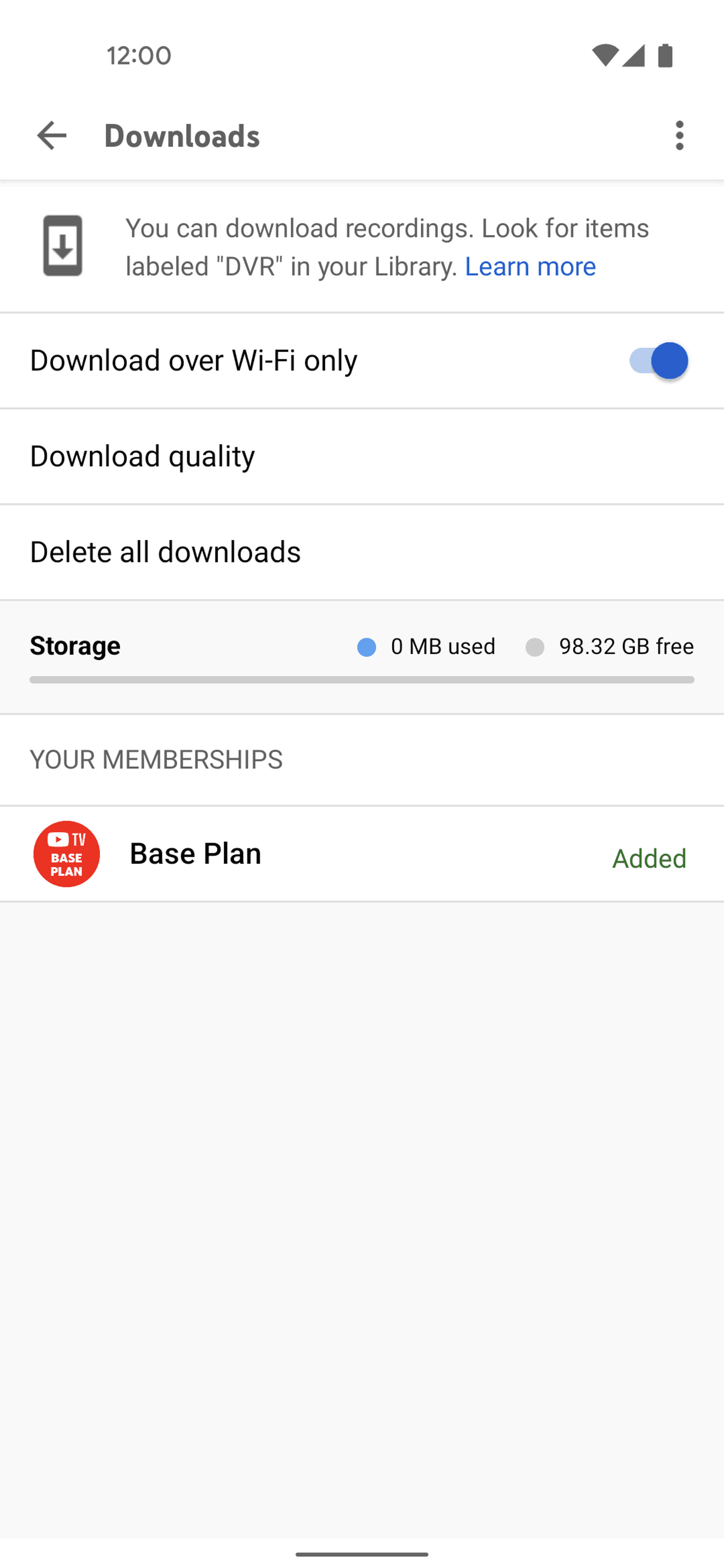 YouTube TV Android Entertainment interface screenshot 6