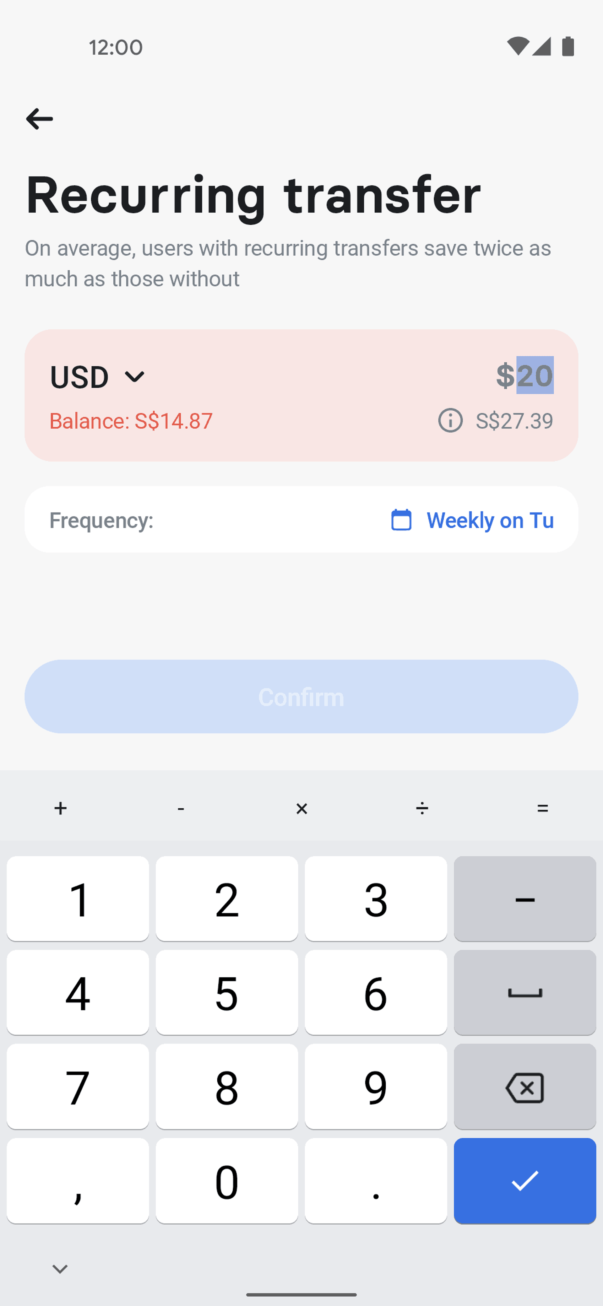 Revolut Android UI design screenshot