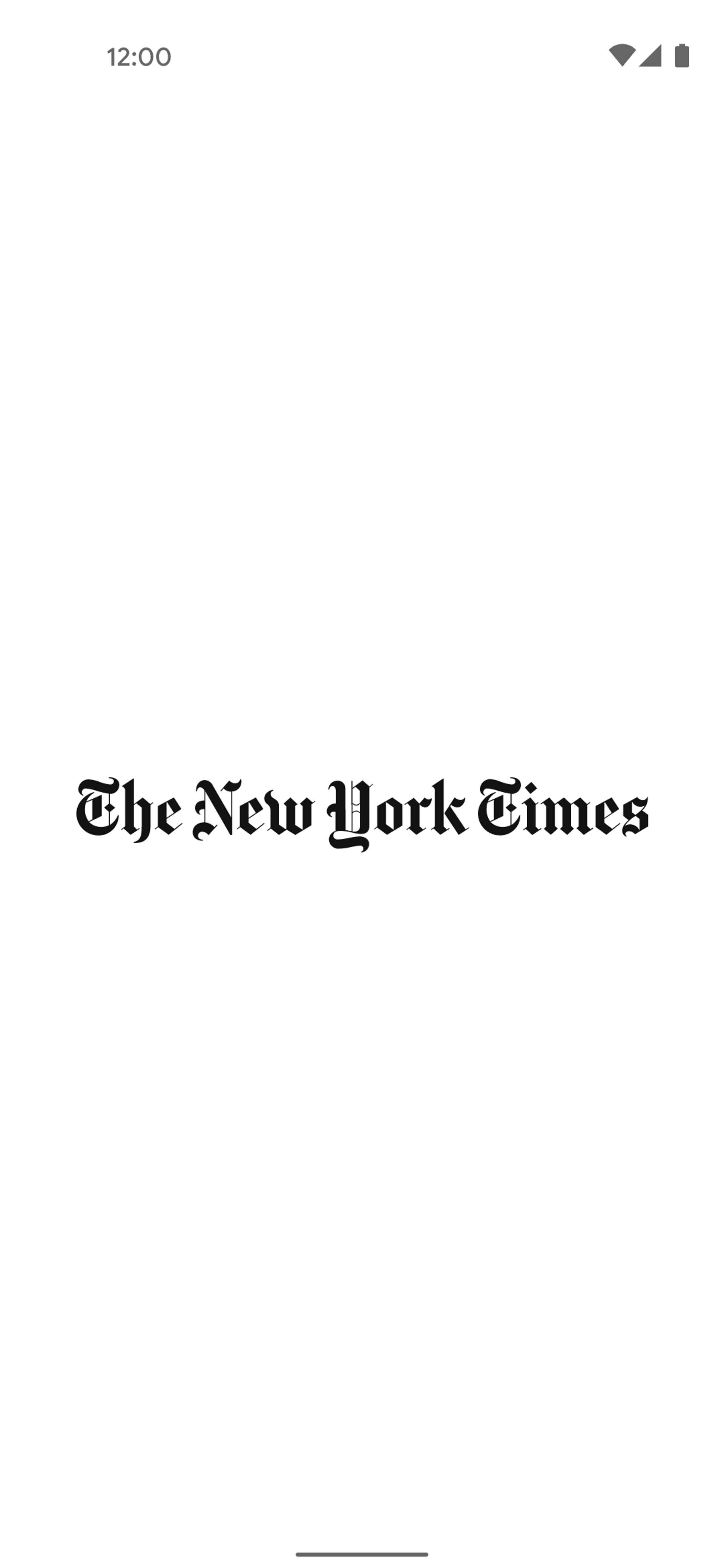 The New York Times Android News interface screenshot 1