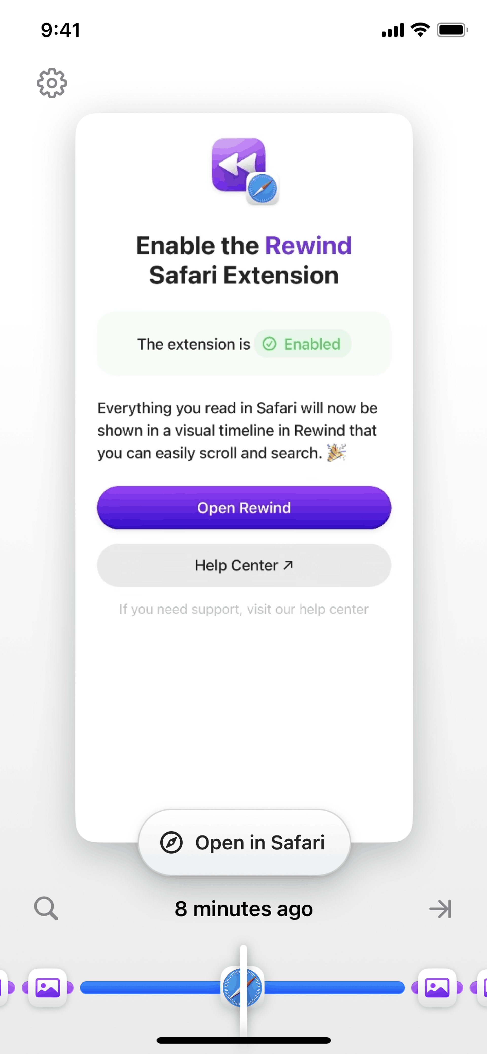 Rewind iOS AI interface screenshot 2