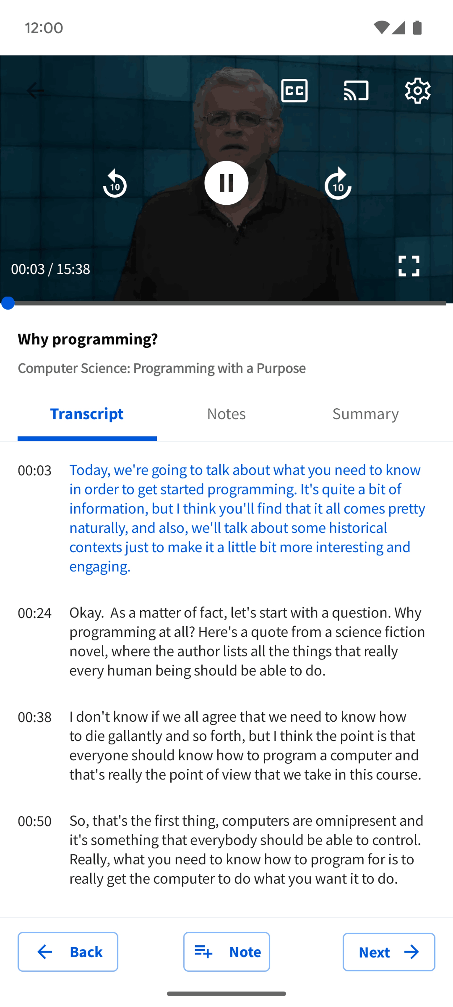 Coursera Android Education interface screenshot 20