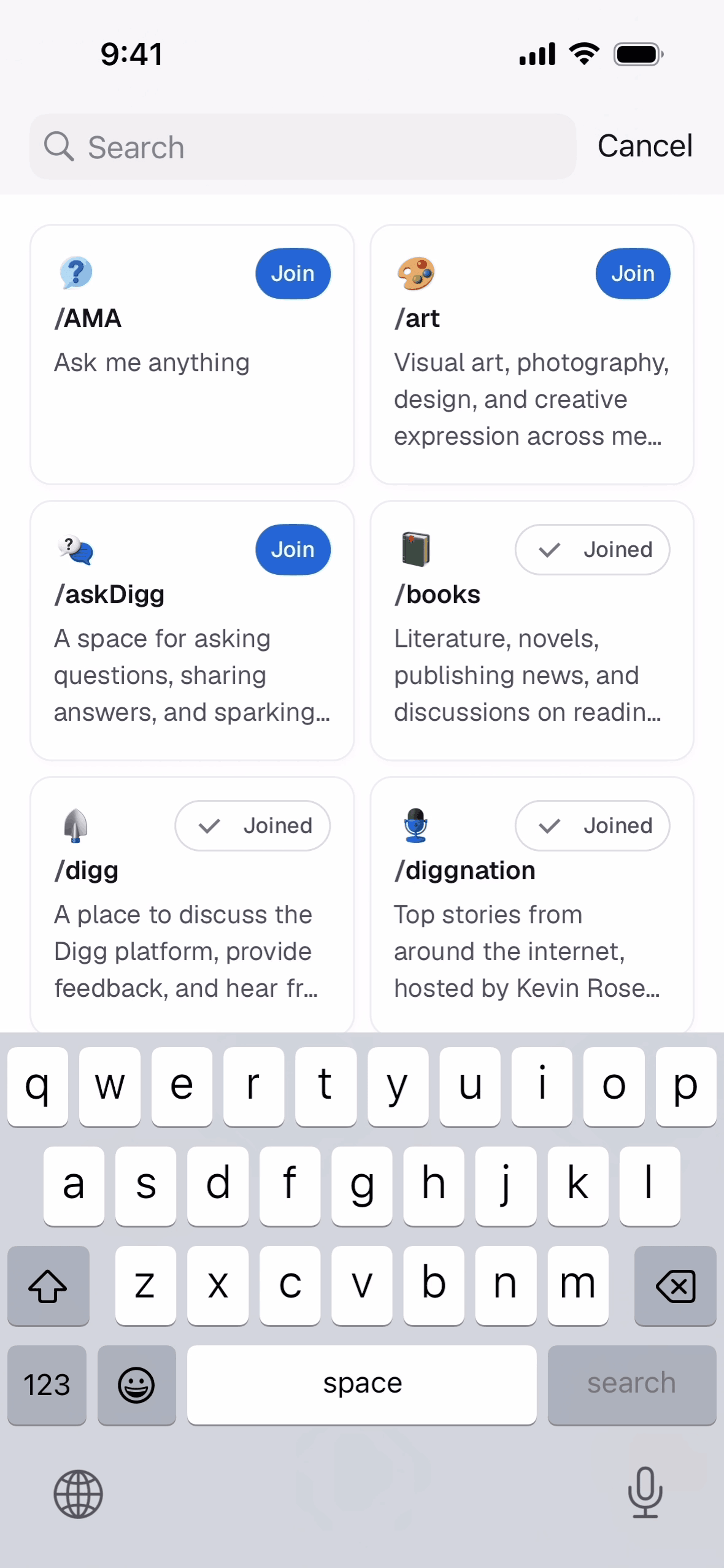 Digg iOS Social Networking interface screenshot 22