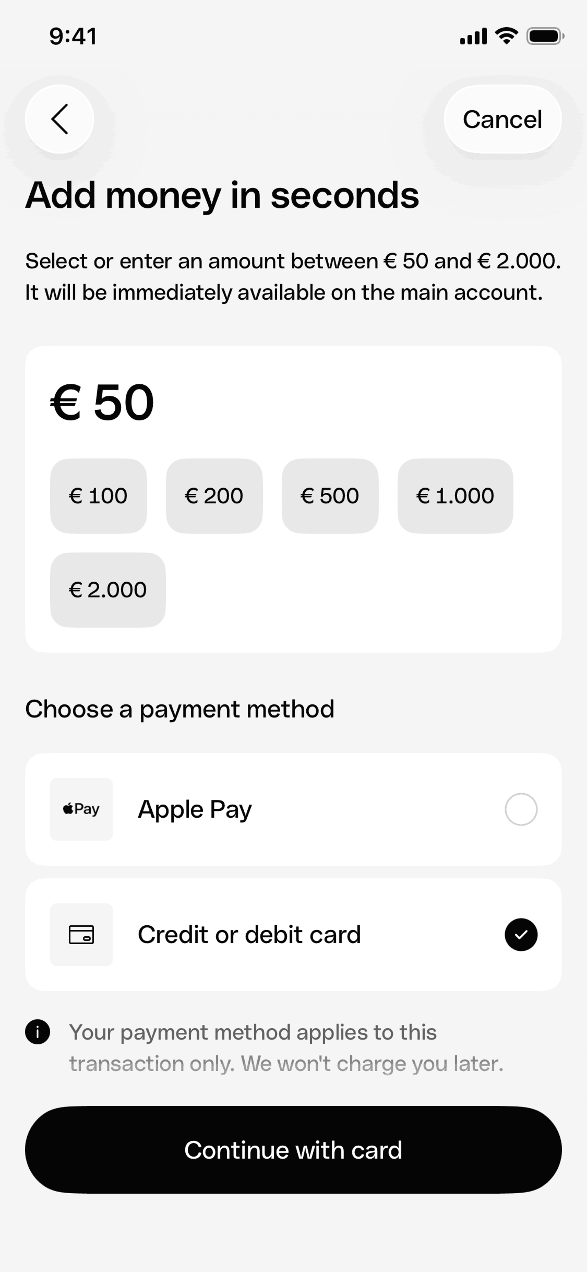 Qonto iOS Qonto interface screenshot 5