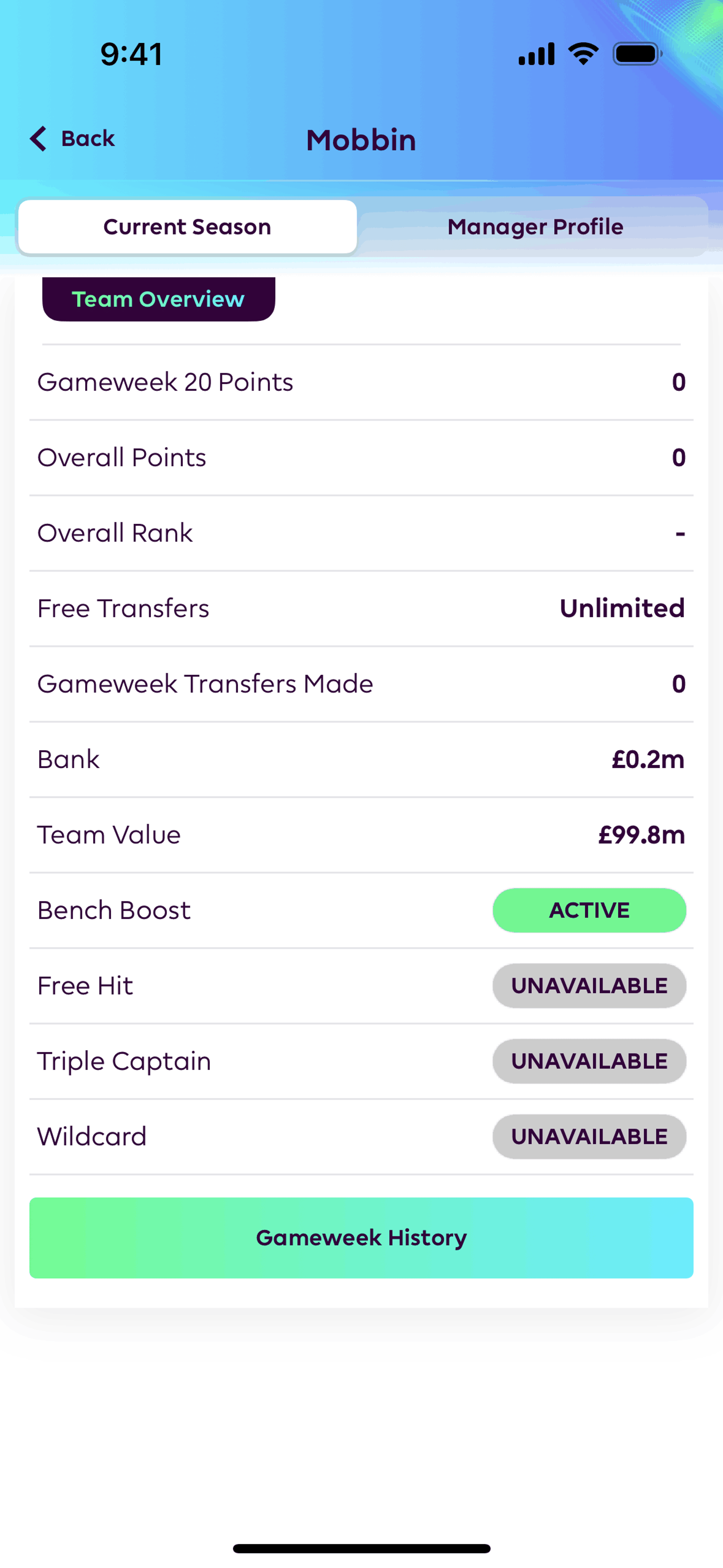 Premier League iOS Sports interface screenshot 17