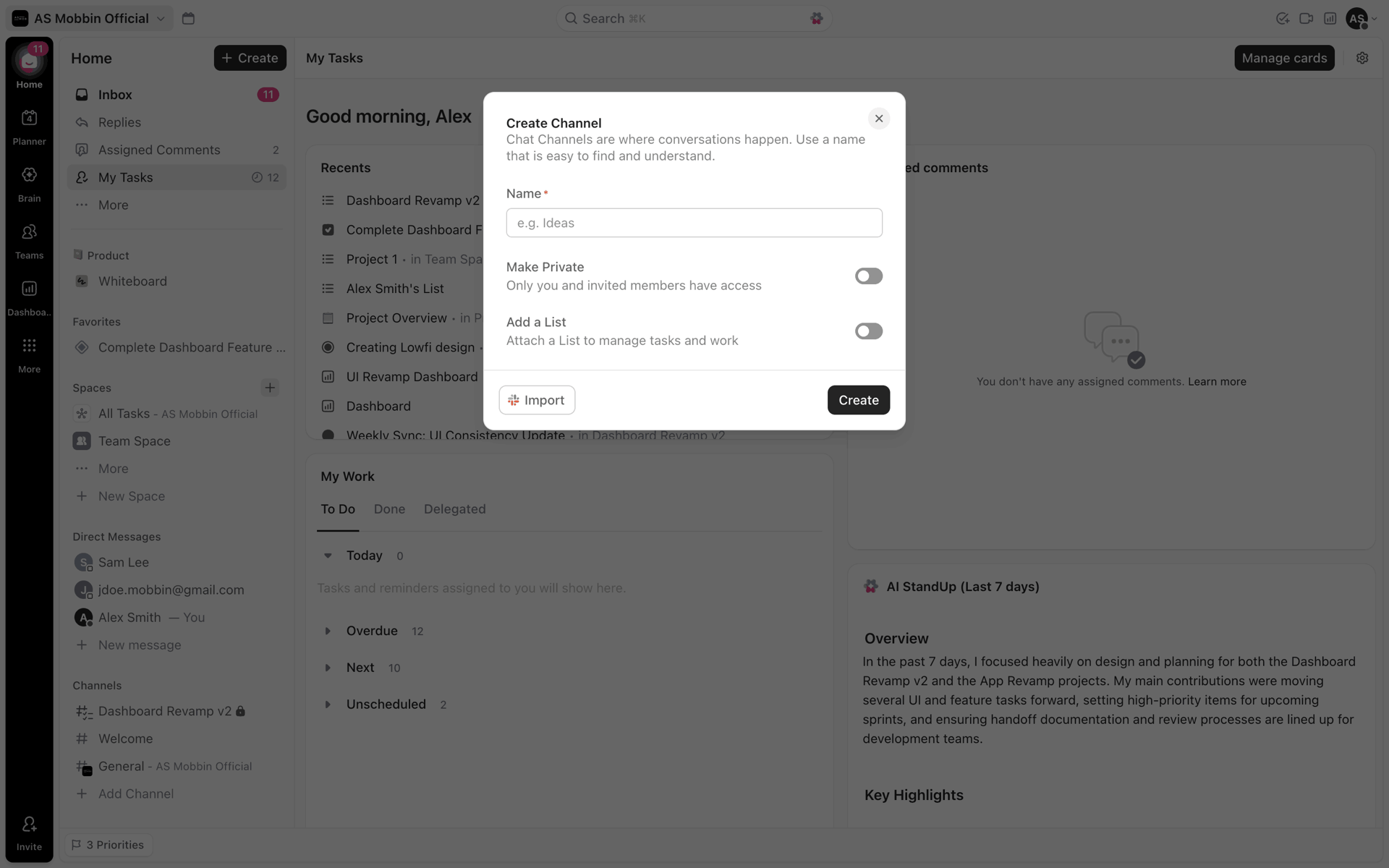 ClickUp Web Business interface screenshot 9